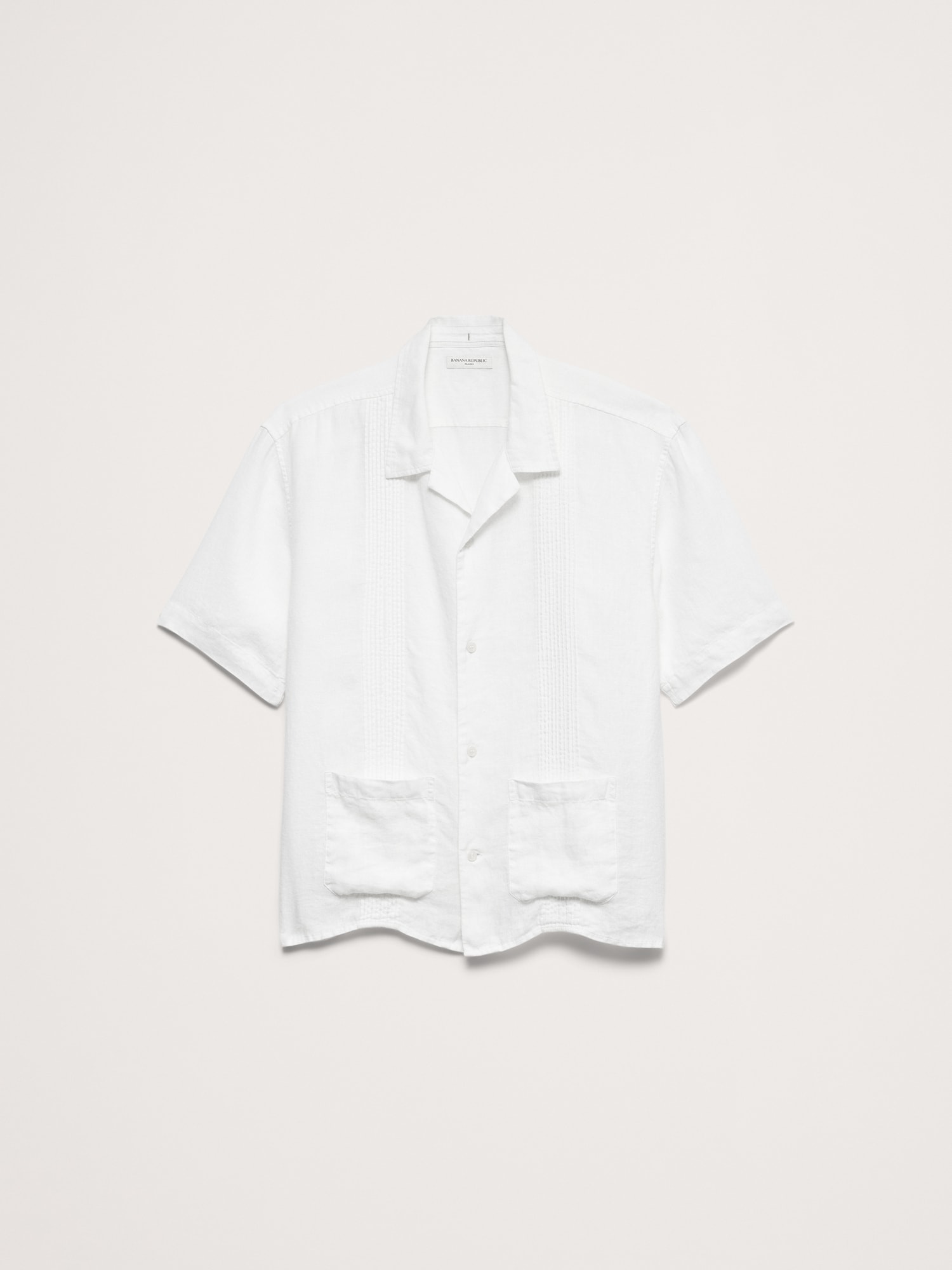 L'image numéro 5 présente Chemise de vacances décontractée à plis en lin