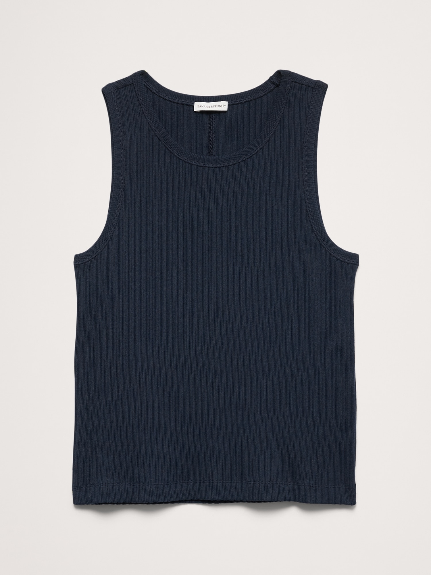 Image number 4 showing, Ribbed Stretch-Cotton Tank