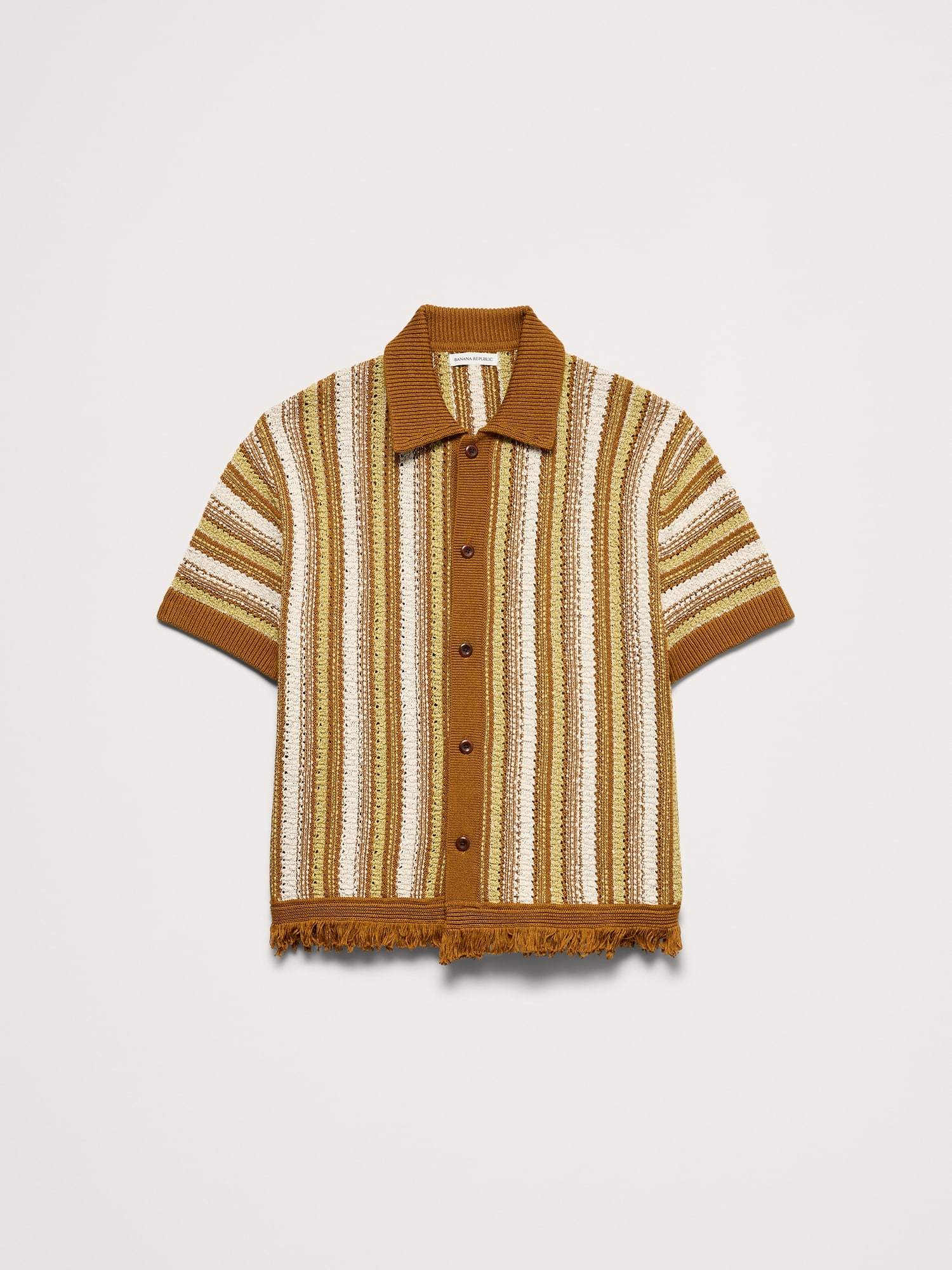 Image number 4 showing, Fringe Cotton Polo Cardigan