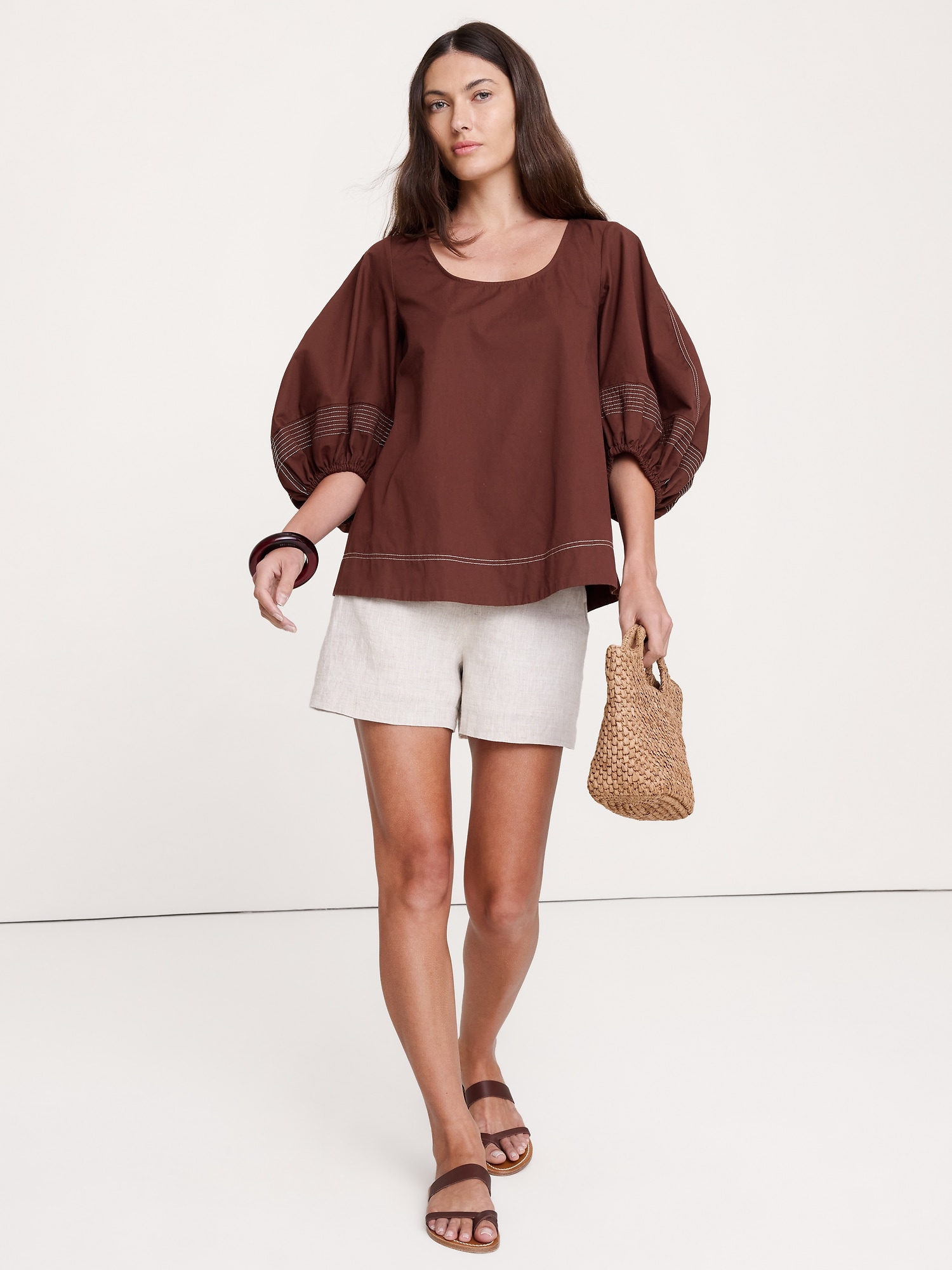 Image number 1 showing, Cotton Scoop-Back Top