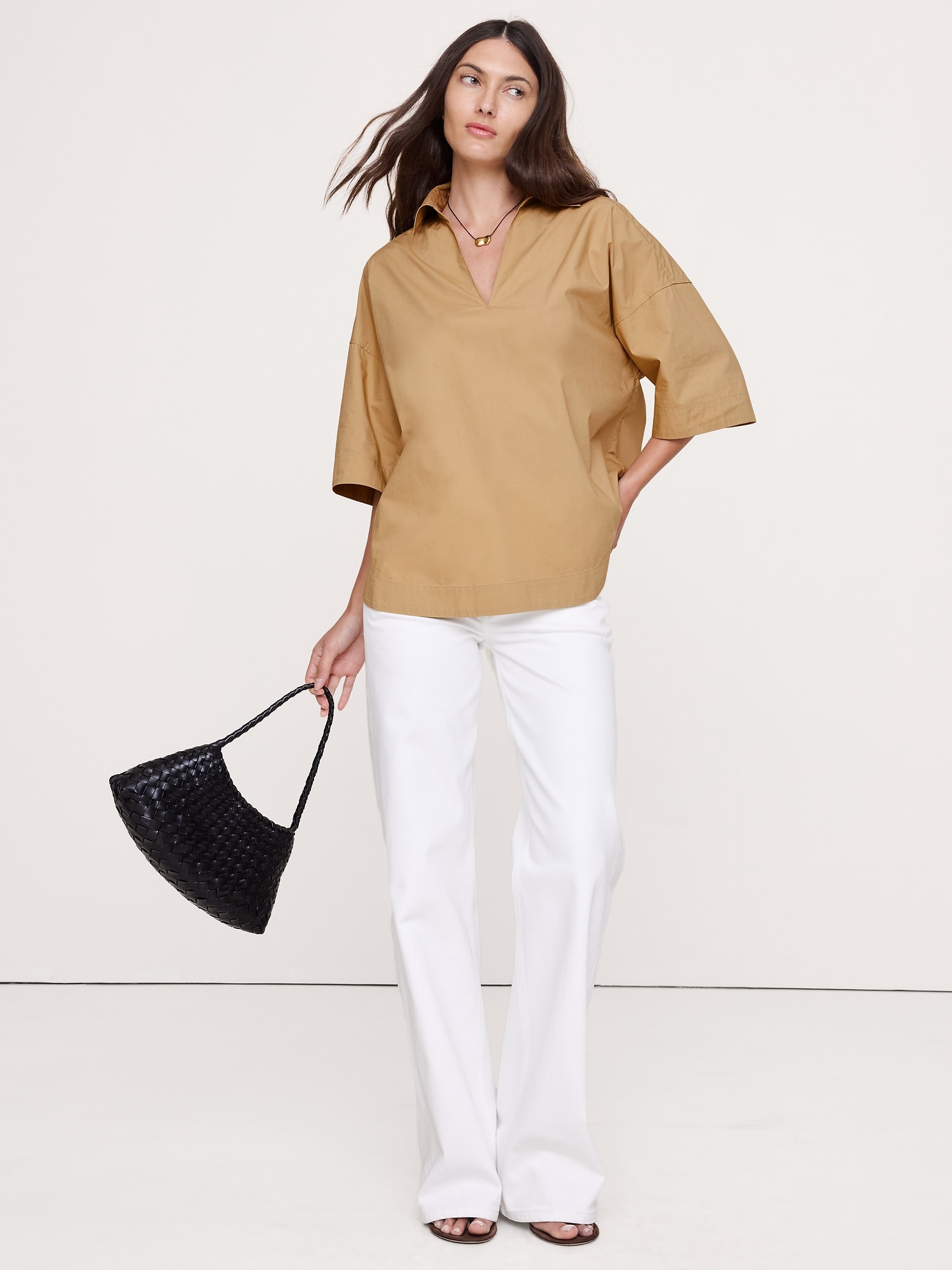 Image number 1 showing, Cotton Poplin Popover Tunic