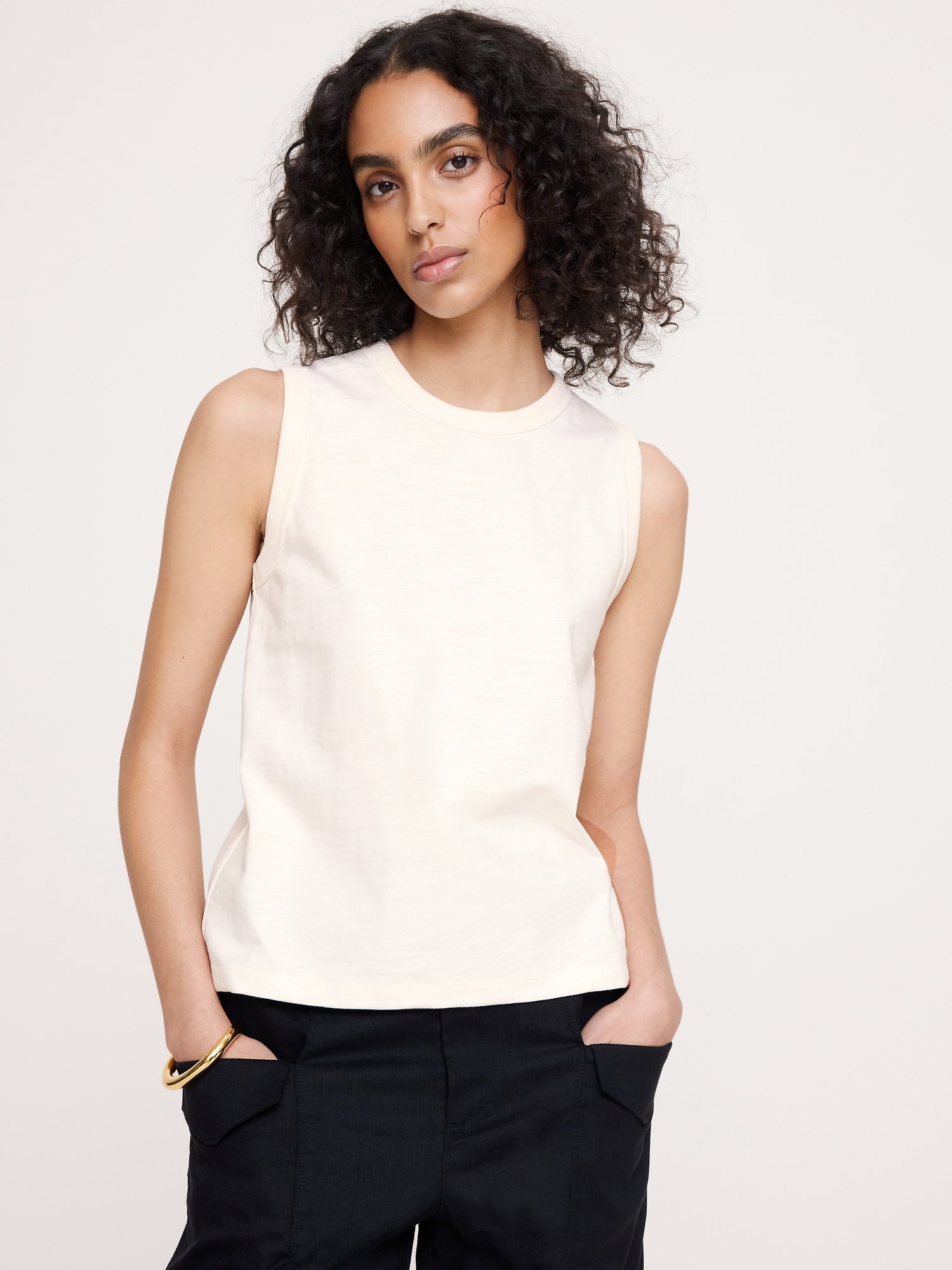 L'image numéro 1 présente Camisole en coton flammé épais