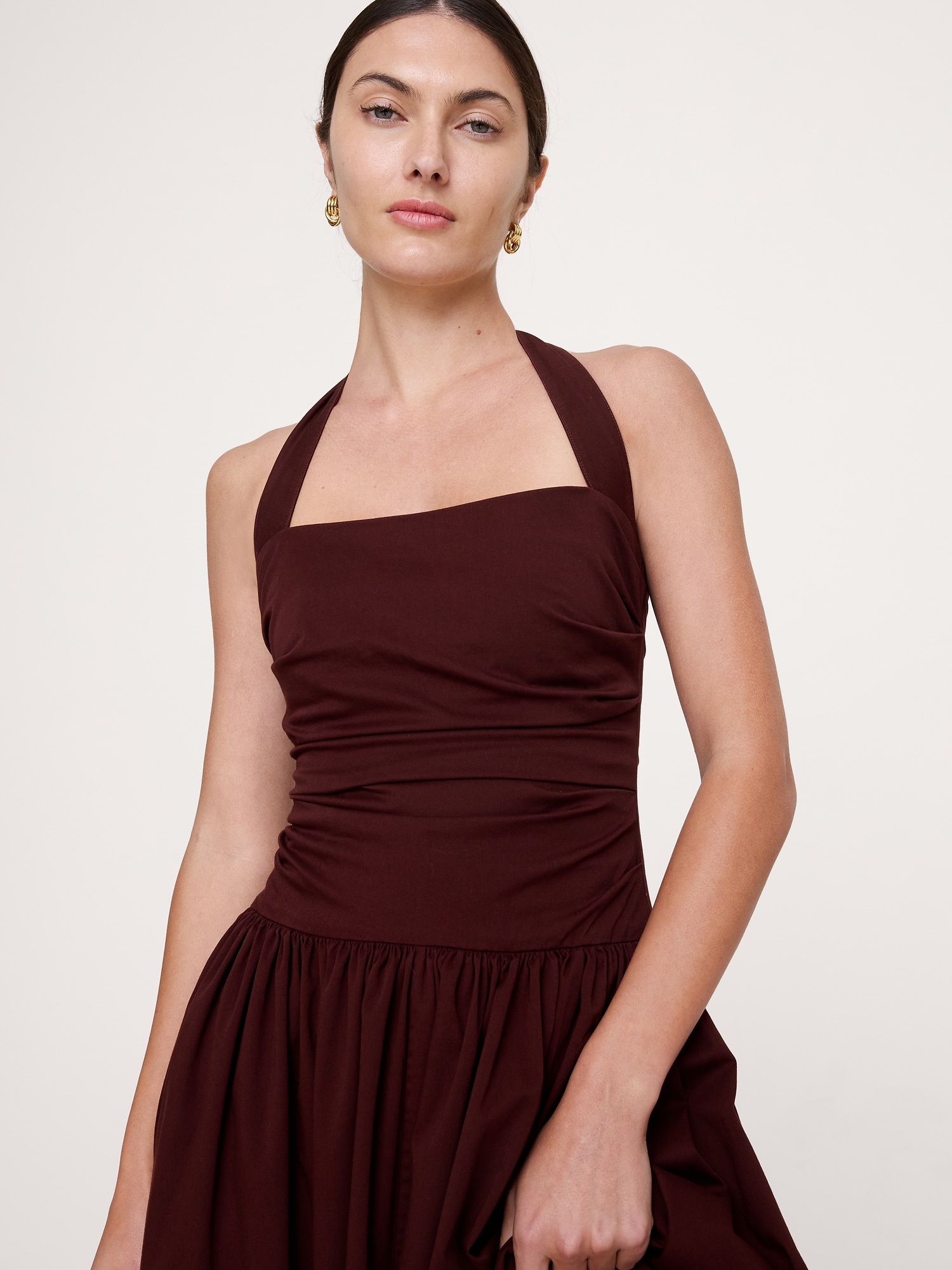Image number 7 showing, Stretch-Cotton Halter Maxi Dress