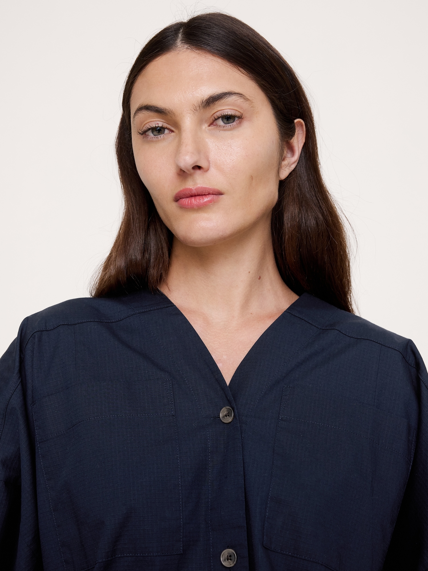 Image number 7 showing, Stretch-Cotton Drawstring-Hem Top