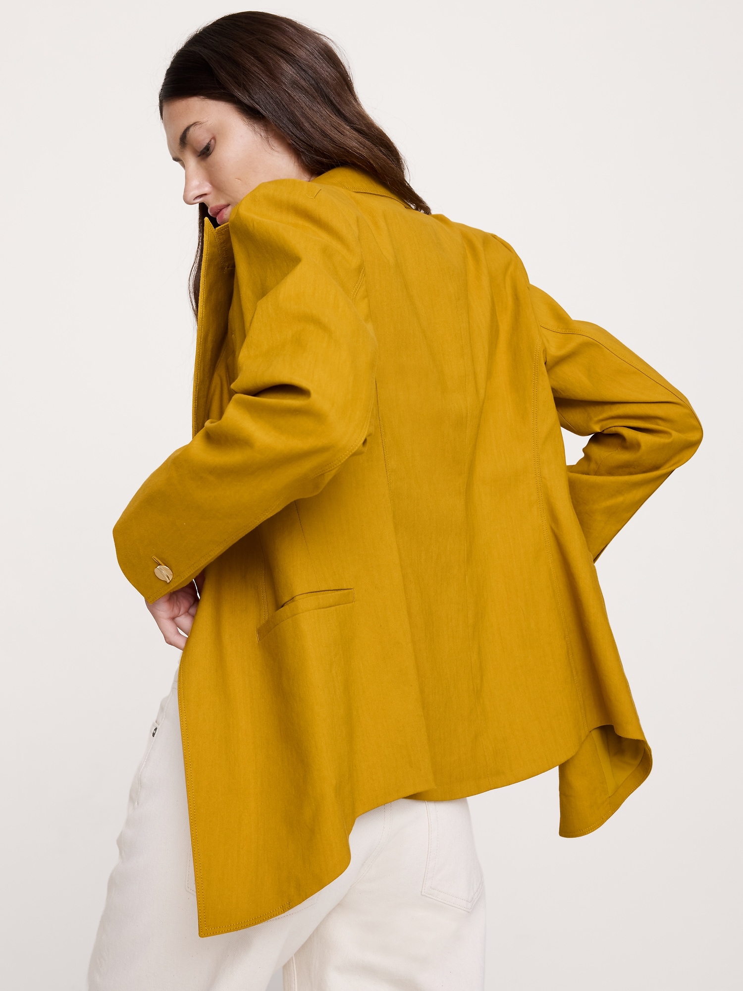 Image number 8 showing, Stretch Linen-Viscose Long Blazer