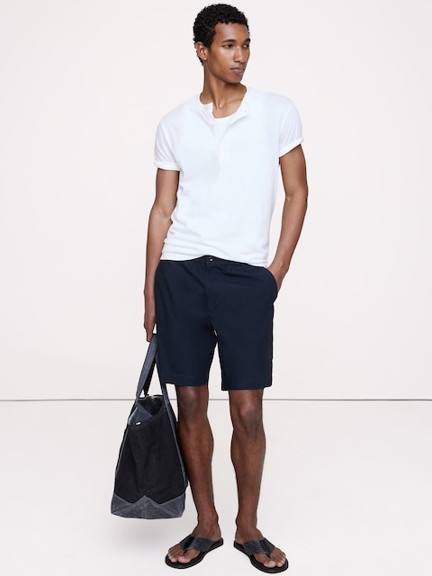 SHORT ESCALE EN COTON À TAILLE EXTENSIBLE, 23 CM