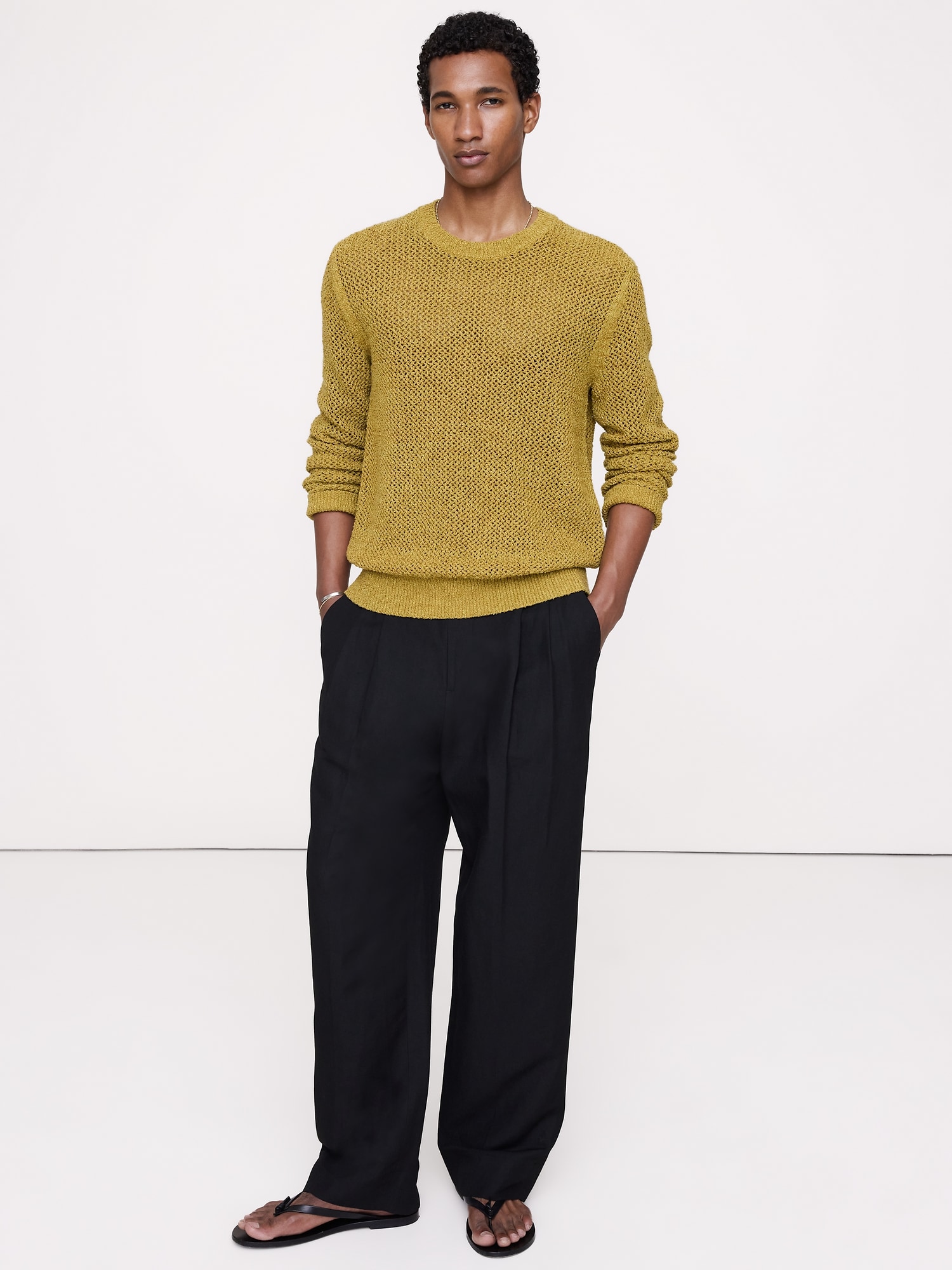 Image number 1 showing, Bouclé Cotton-Blend Crew-Neck Sweater