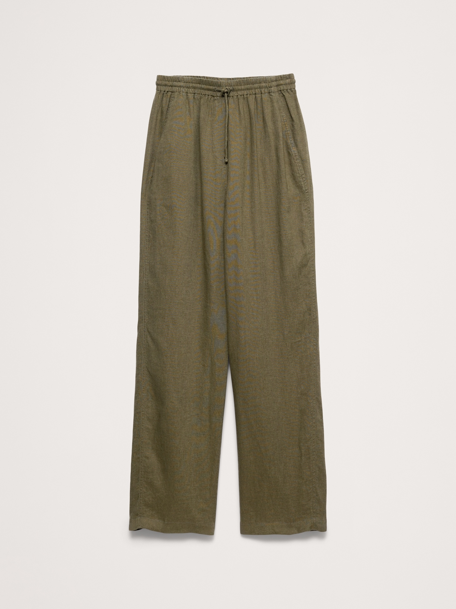 L'image numéro 5 présente Pantalon droit à taille extensible en lin Escapade