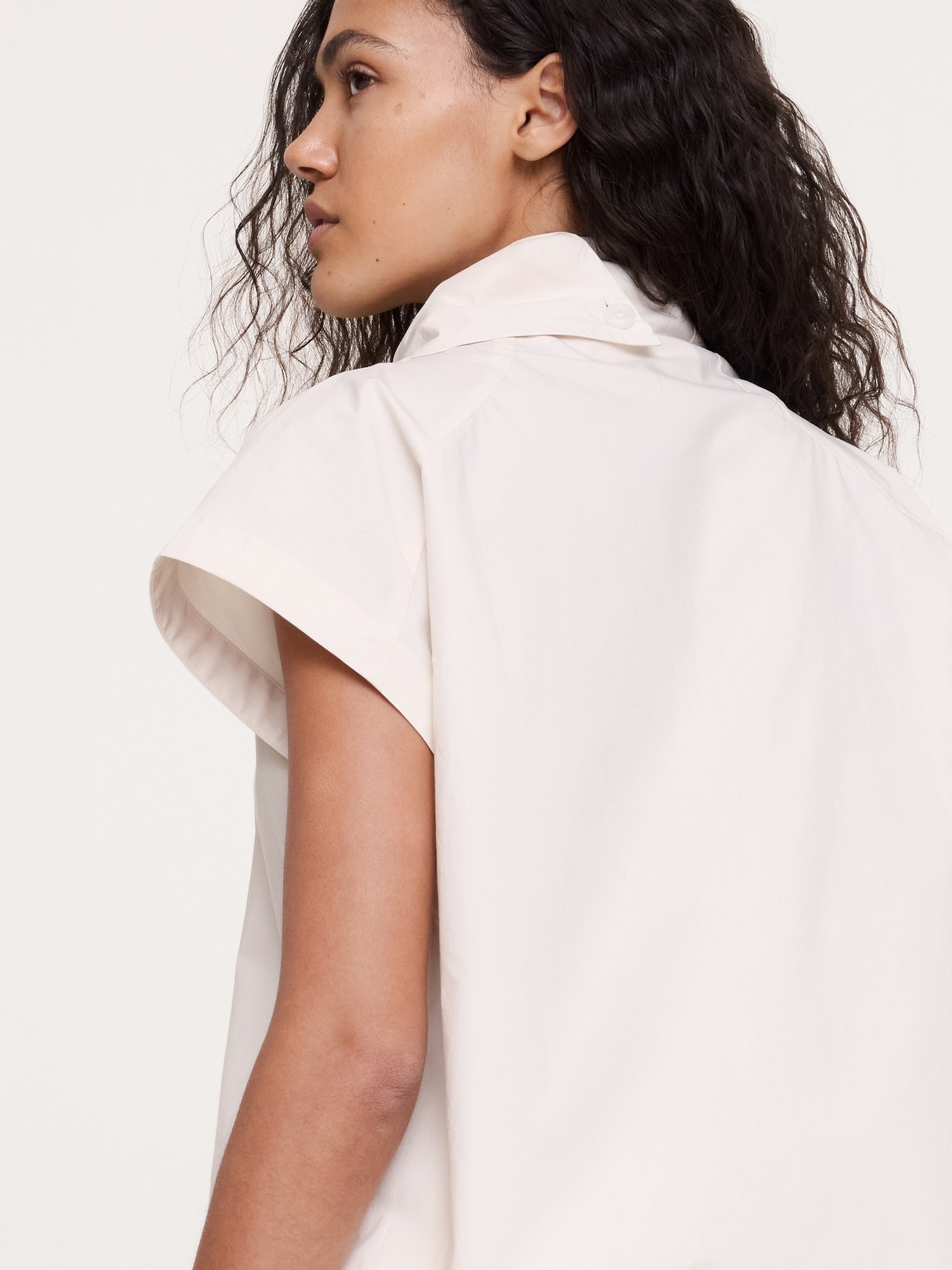 L'image numéro 2 présente Tunique à col cagoule en popeline de coton