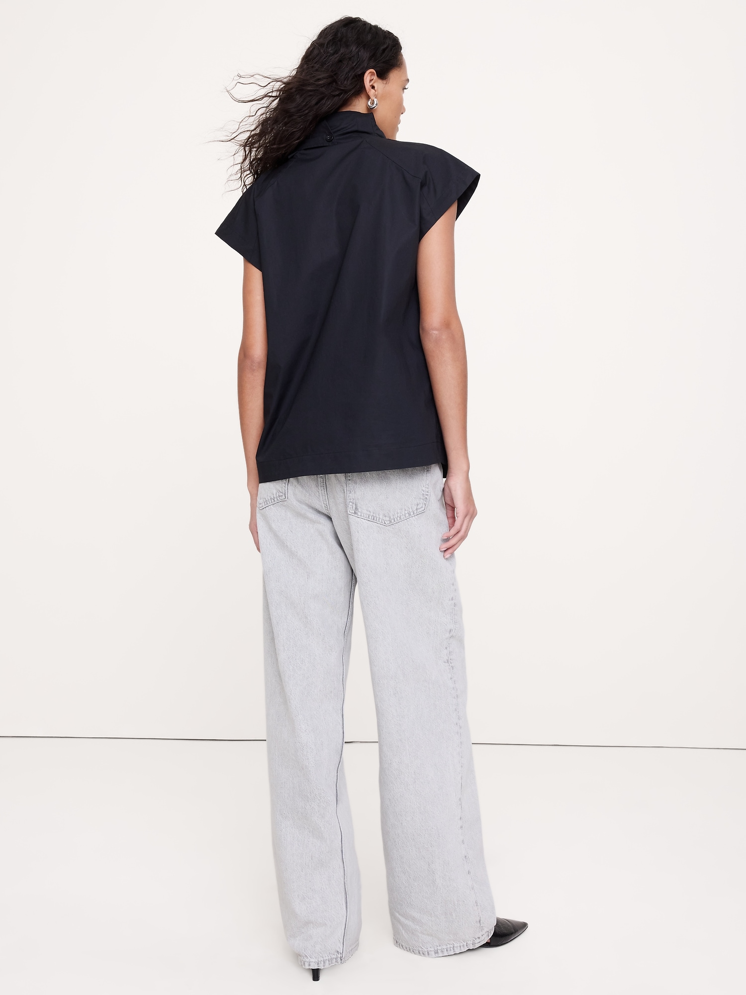 L'image numéro 8 présente Tunique à col cagoule en popeline de coton