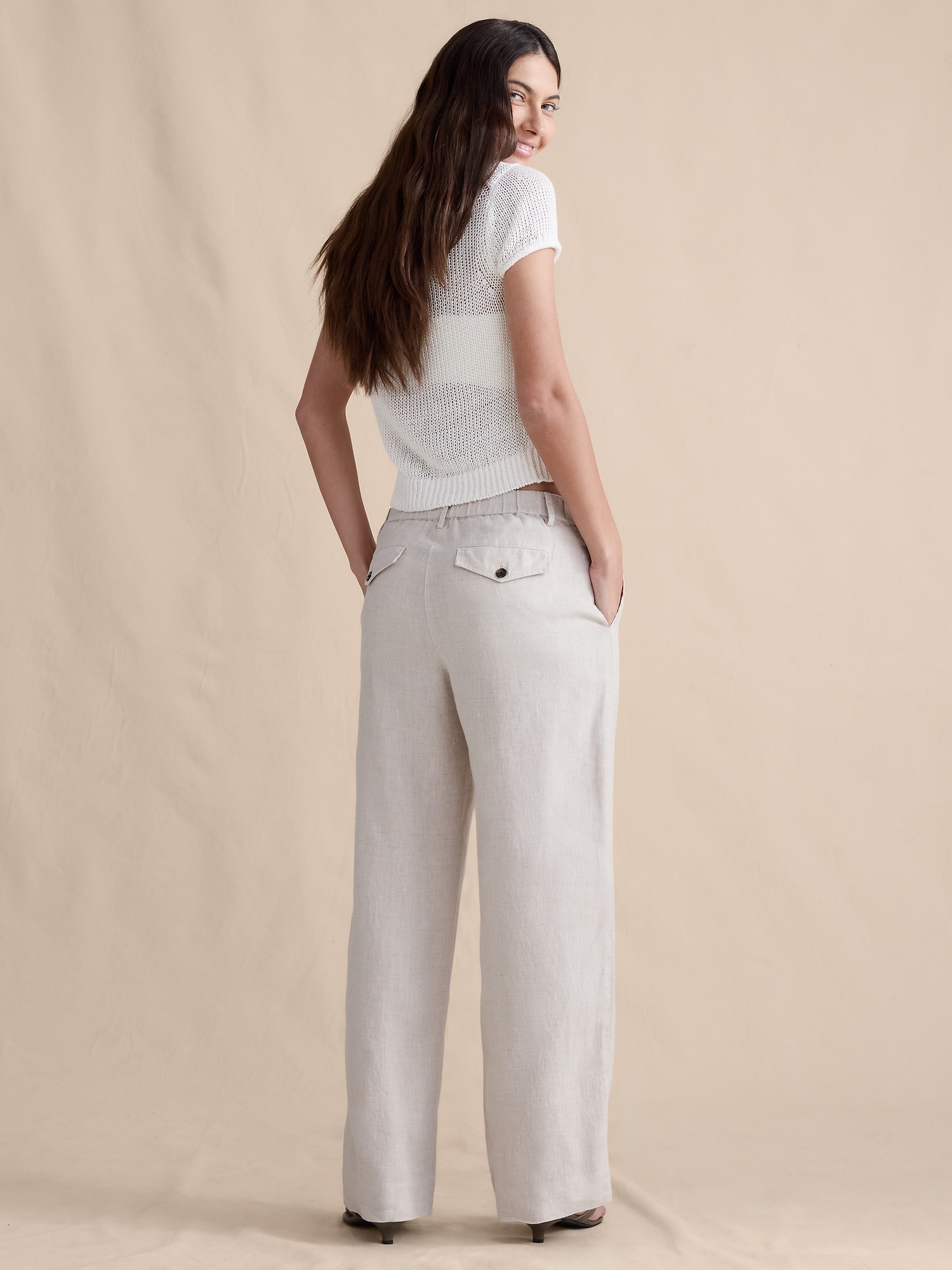 Image number 7 showing, The Everyday Wide-Leg Pant in Linen