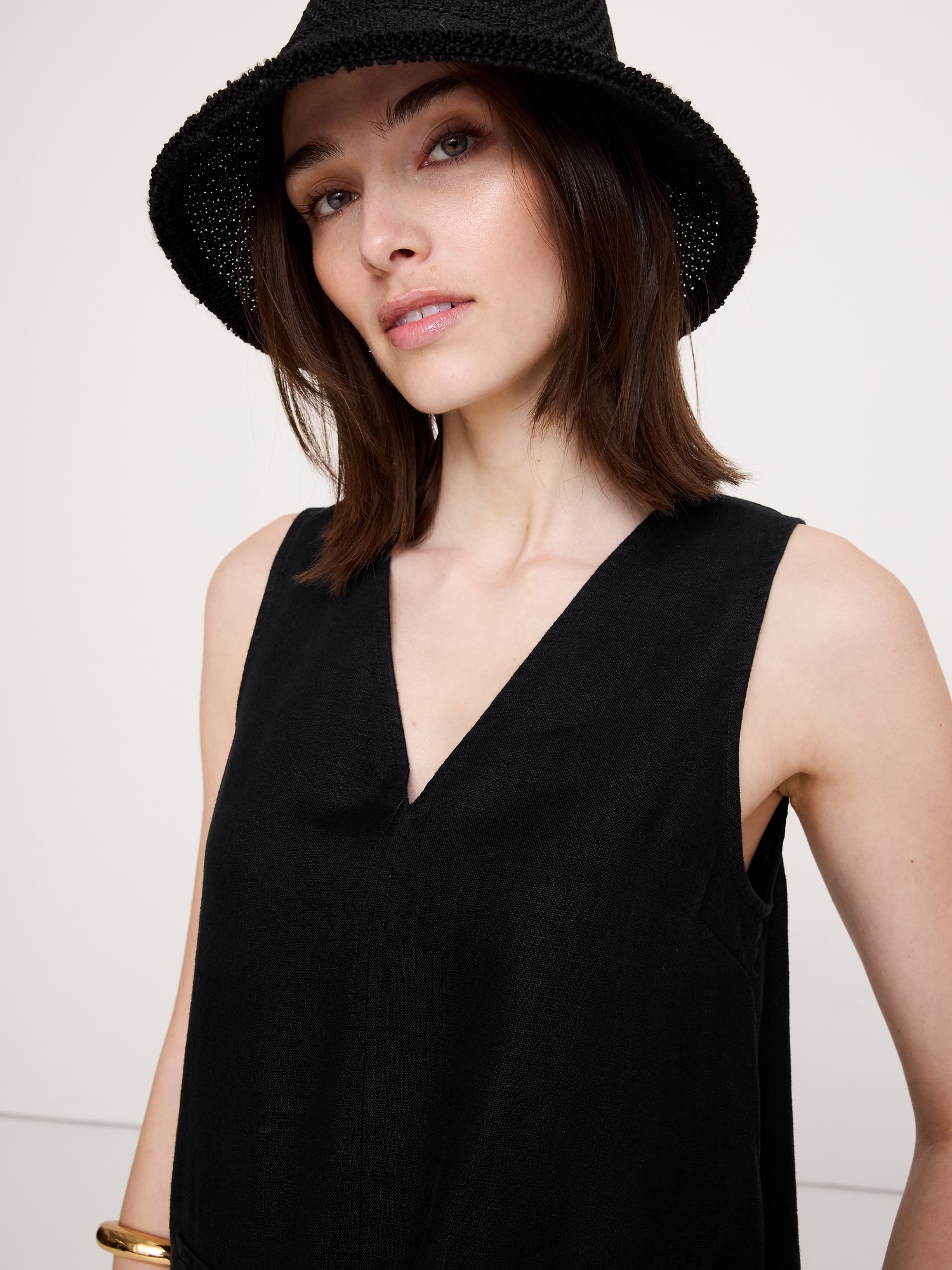 L'image numéro 3 présente Robe droite en lin