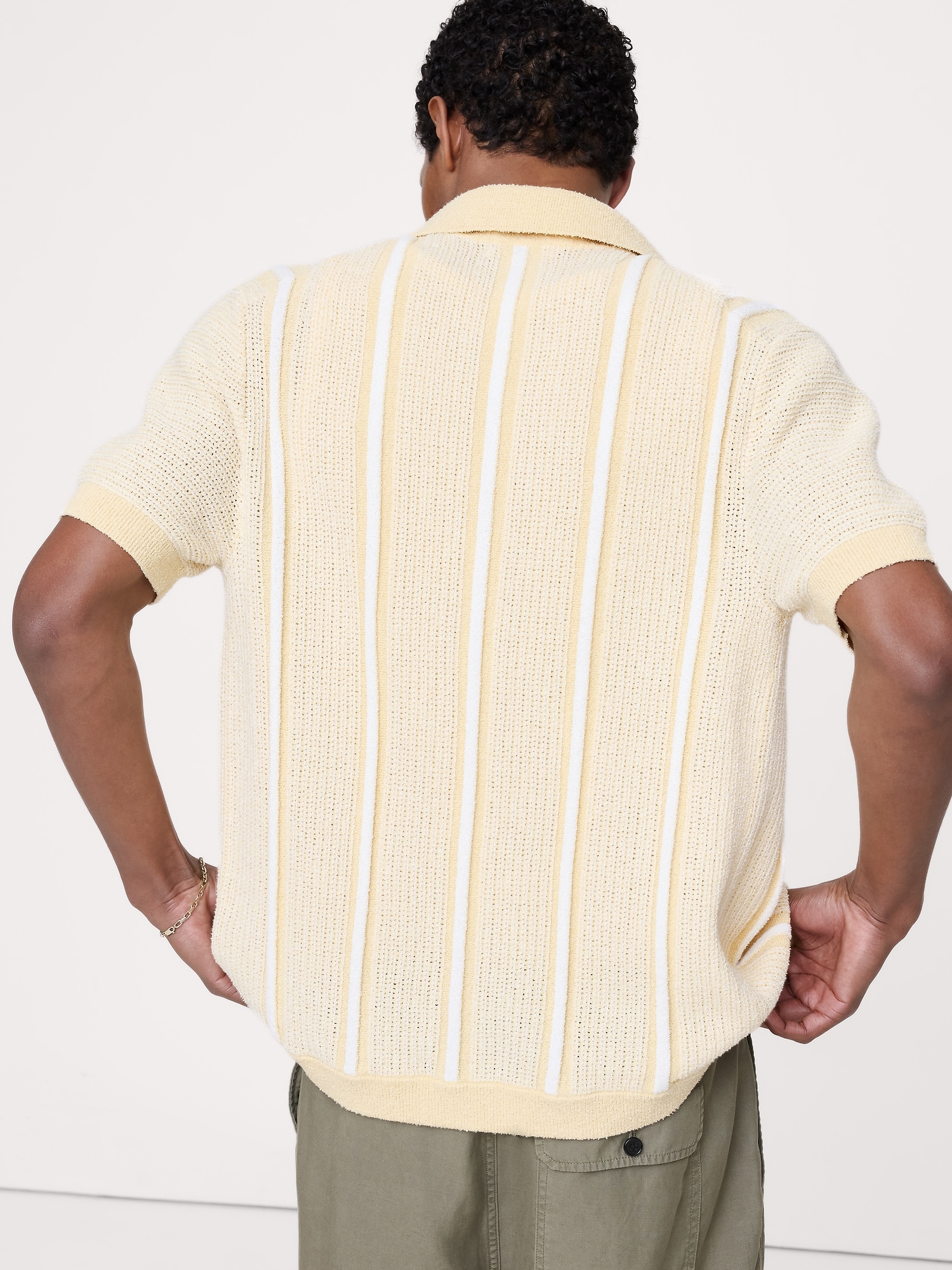Image number 3 showing, Bouclé Stripe Sweater Polo