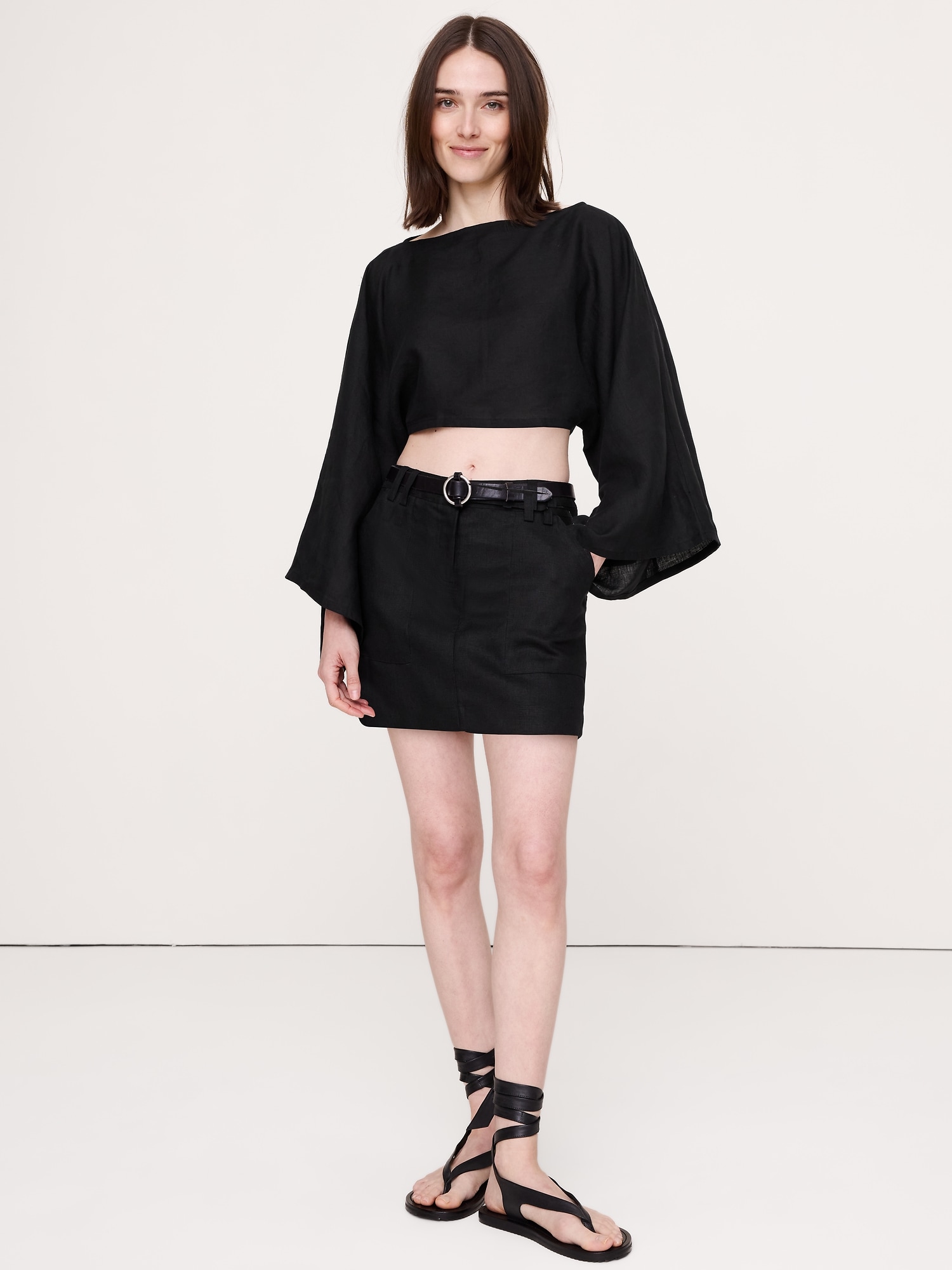 Image number 1 showing, Linen Mini Skort