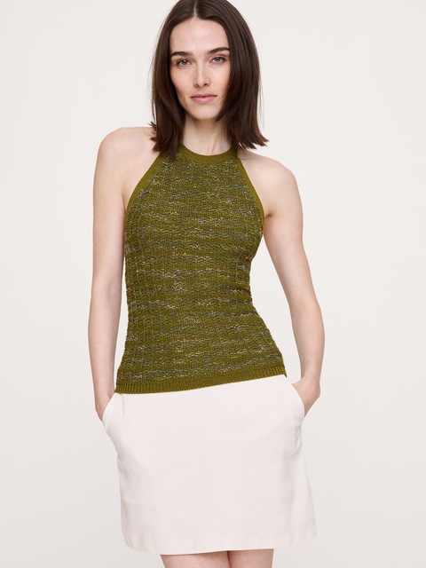 CAMISOLE À ENCOLURE BAIN DE SOLEIL AVEC LIEN À NOUER À LA NUQUE.