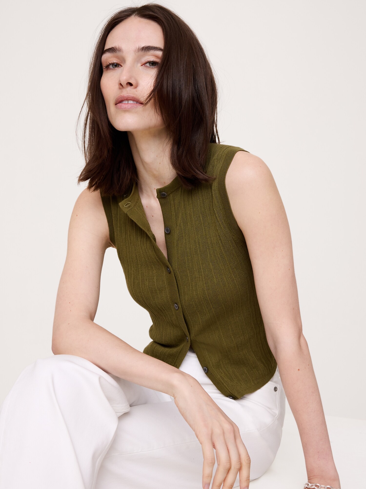 Image number 4 showing, Crinkle Knit Vest