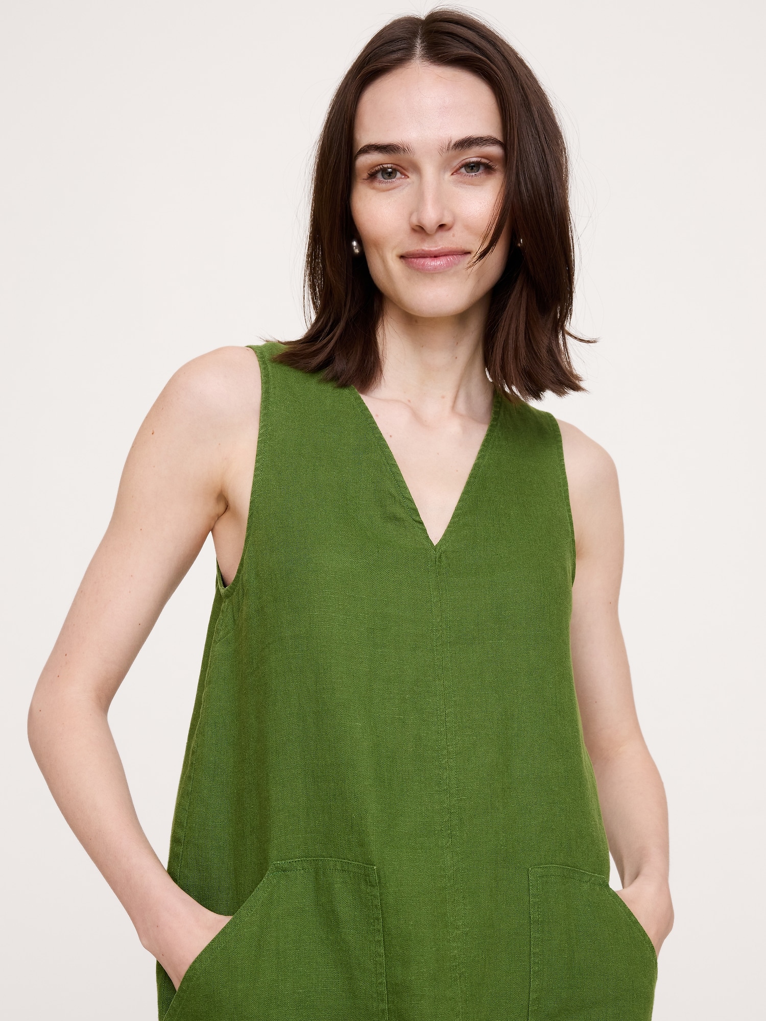 L'image numéro 5 présente Robe droite en lin