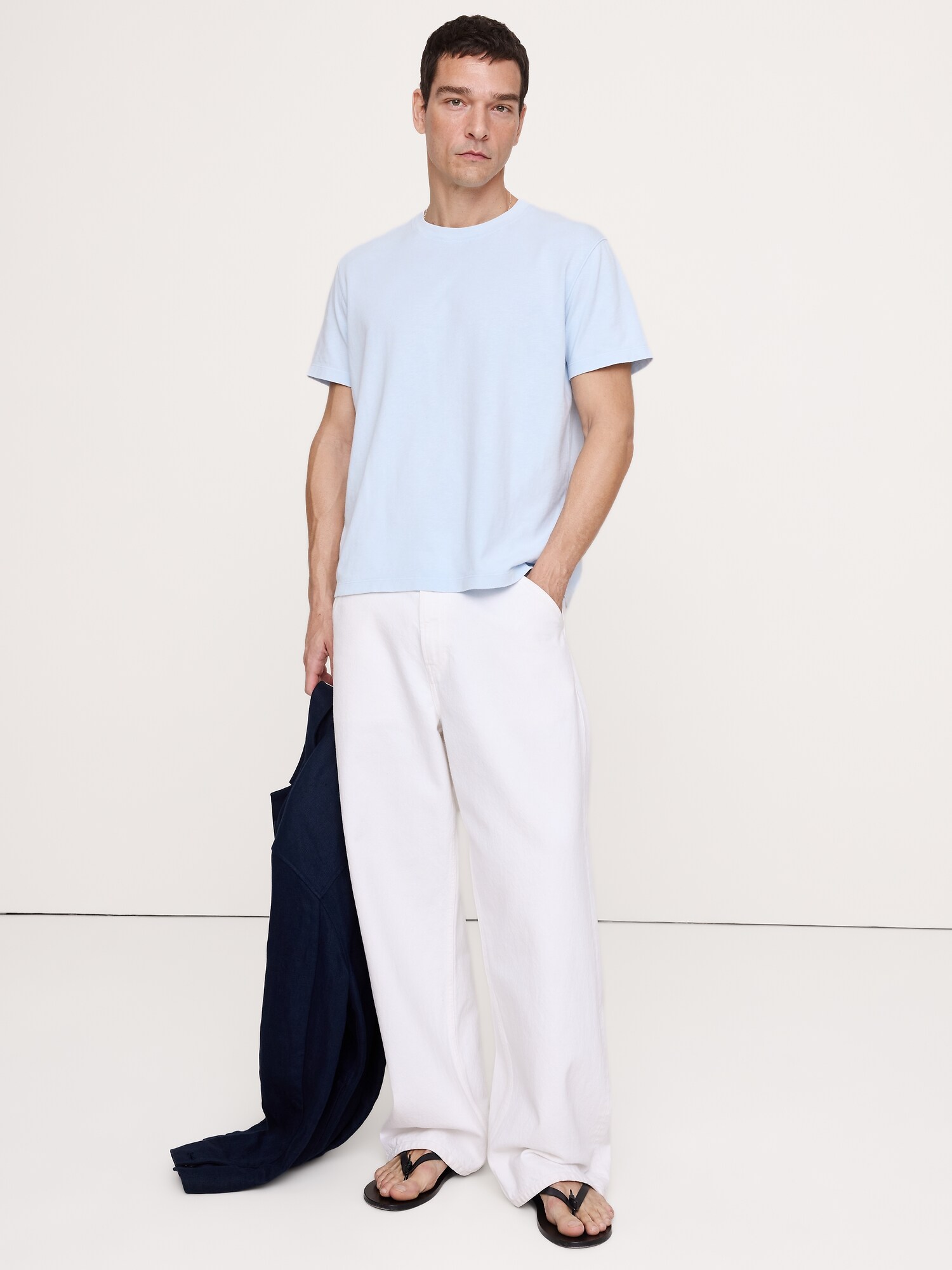 L'image numéro 1 présente T-shirt ras du cou classique en coton flammé