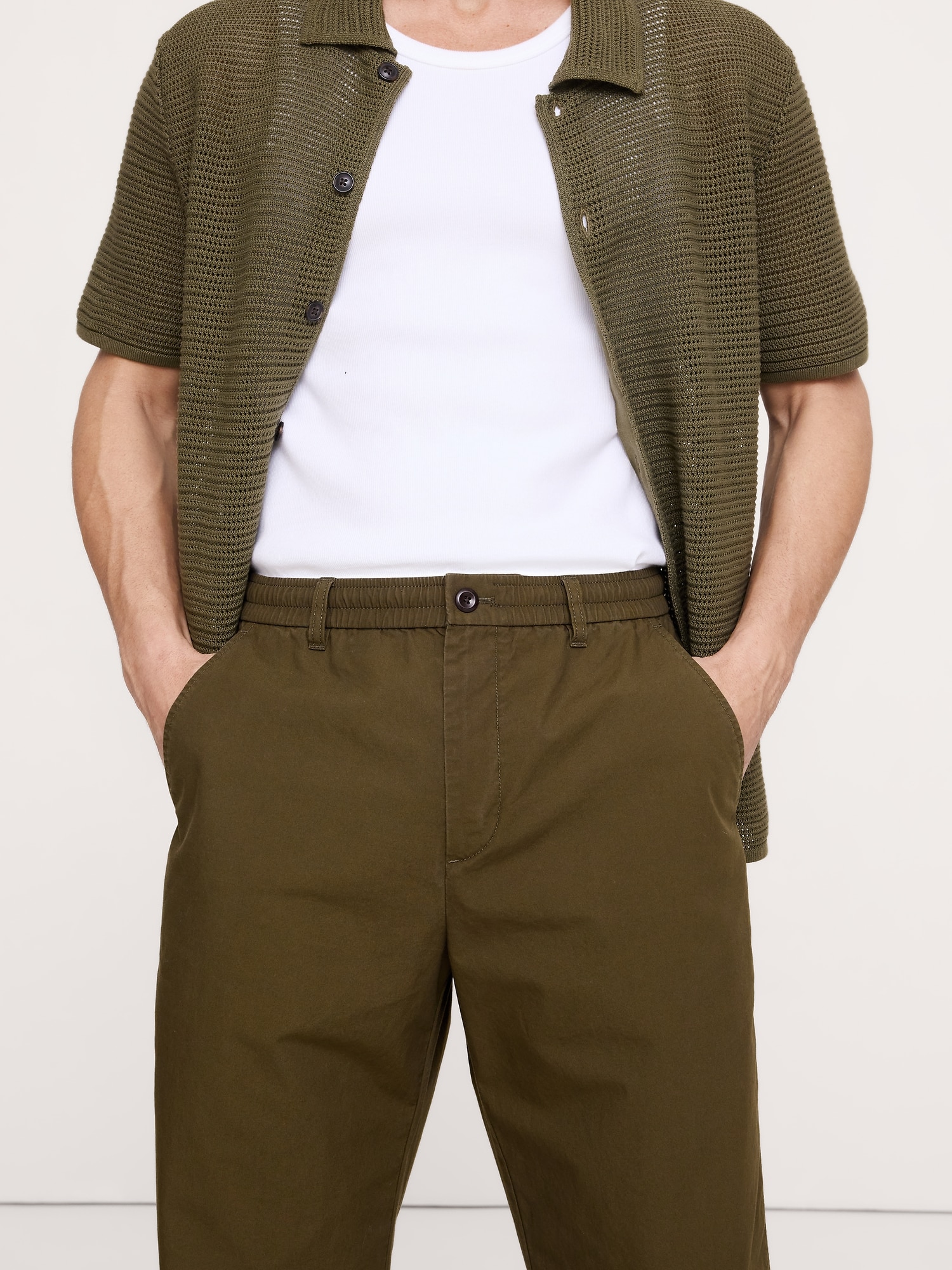 L'image numéro 7 présente Pantalon décontracté en coton léger