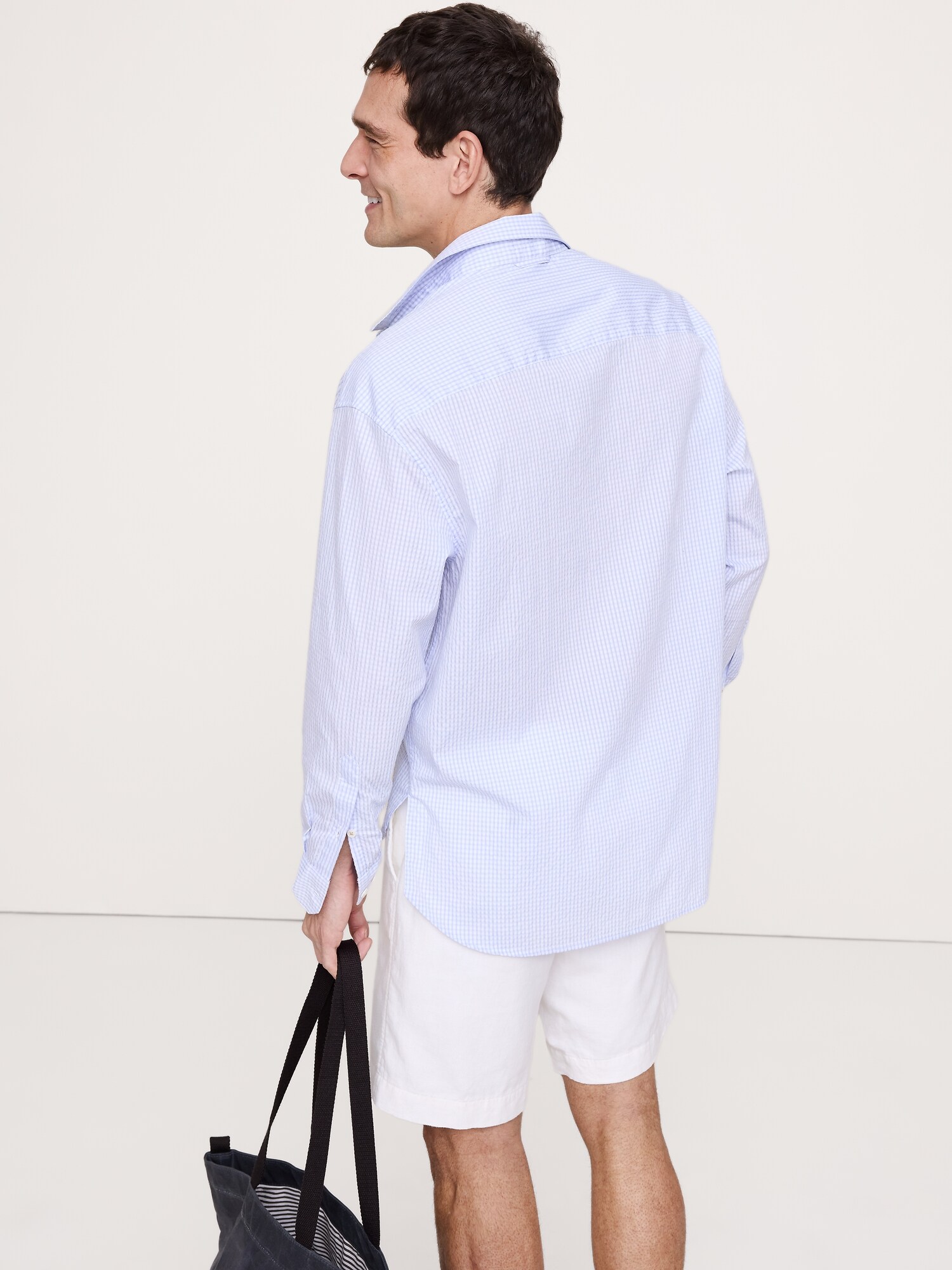 L'image numéro 2 présente Chemise décontractée en tissu gaufré à carreaux