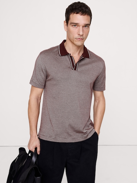 HAUT LUXUEUX À COL POLO TRICOTEUSE