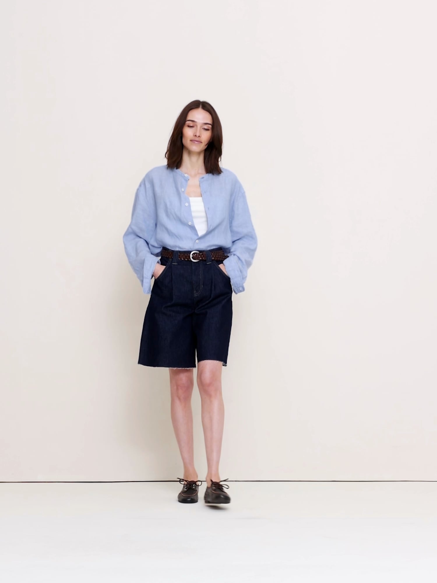Low-Rise Denim Bermuda Short