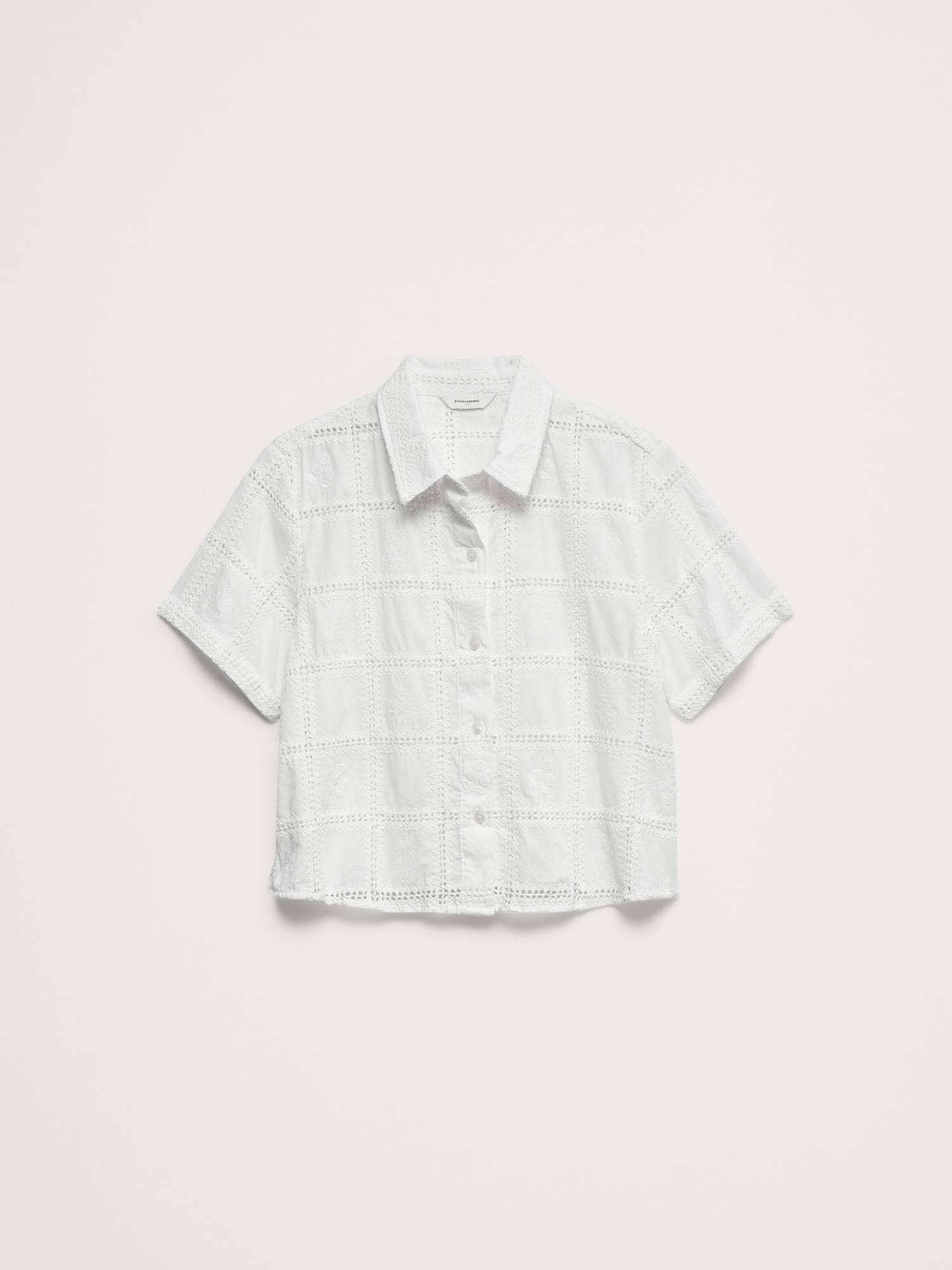 Image number 4 showing, The Boxy Crop Shirt in Embroidered Cotton