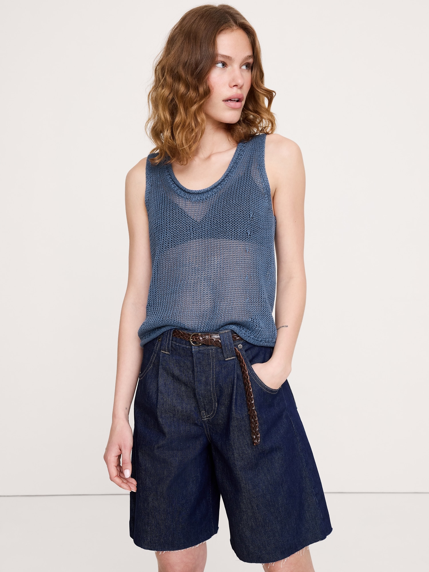 L'image numéro 1 présente Camisole en tricot de lin classique