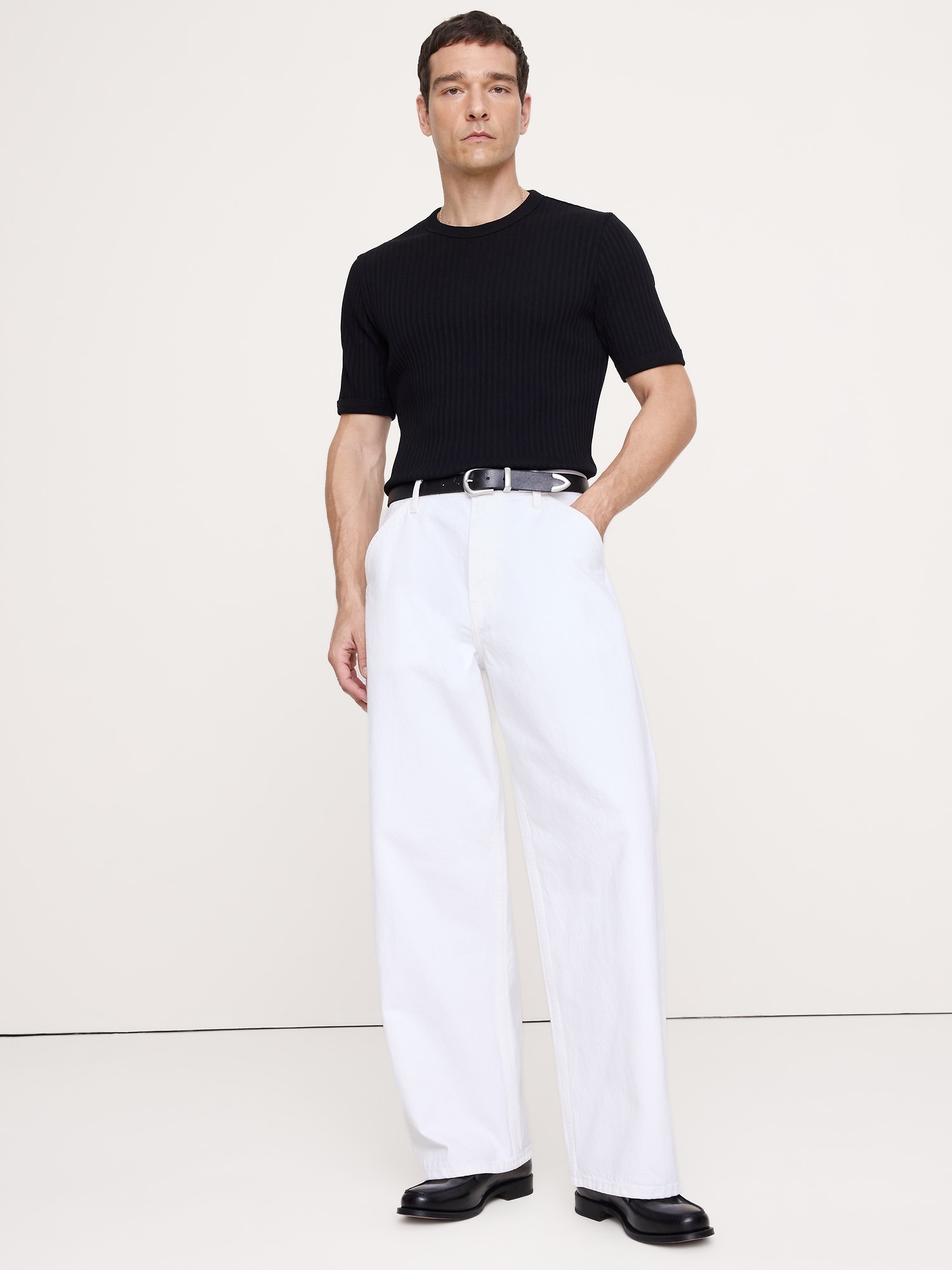 Image number 1 showing, Ribbed Stretch-Cotton Crew-Neck T-Shirt