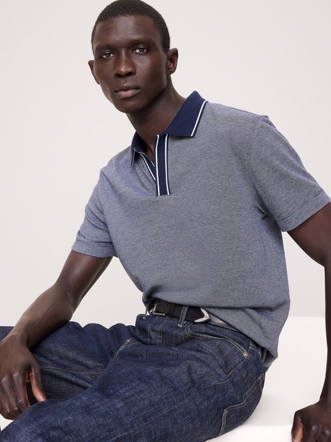 HAUT LUXUEUX À COL POLO TRICOTEUSE