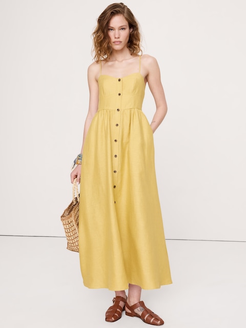 ROBE CORSET BOUTONNÉE EN LIN