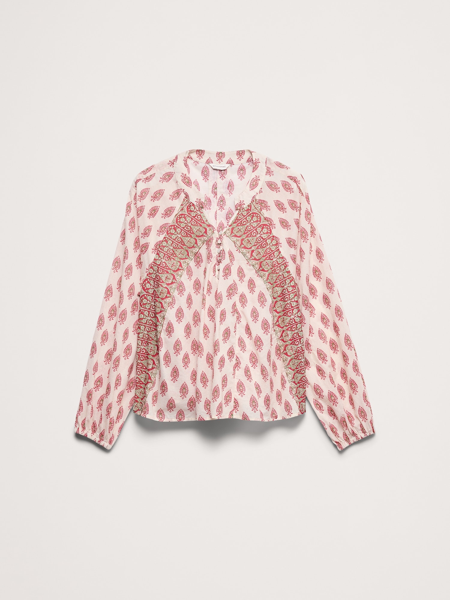 L'image numéro 7 présente Haut à encolure avec fente en coton léger