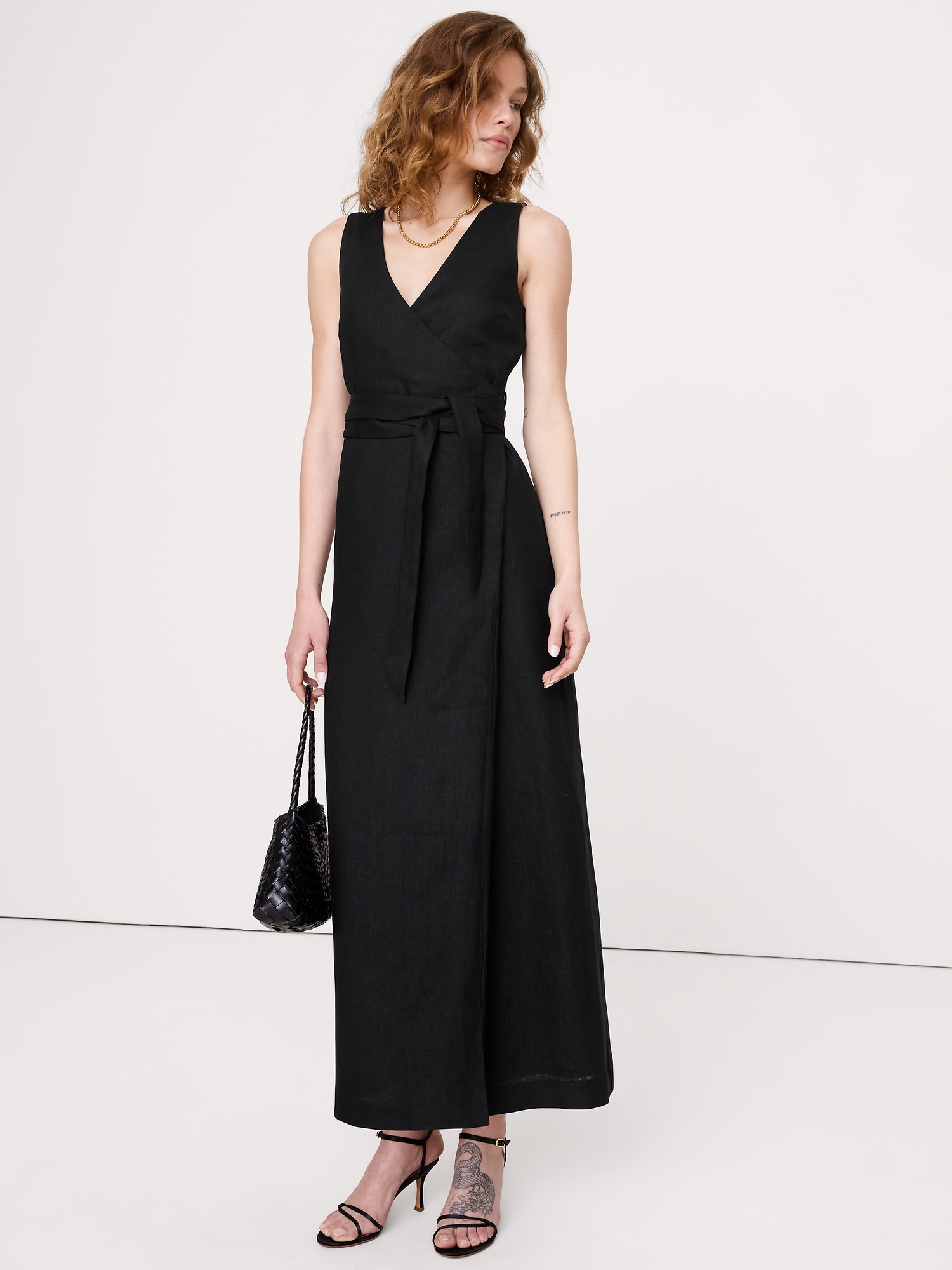 Image number 1 showing, Linen Crossback Maxi Dress