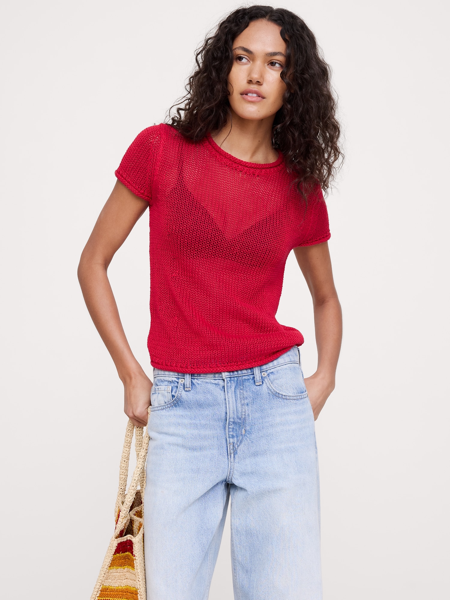 L'image numéro 1 présente Chandail à manches courtes en lin classique