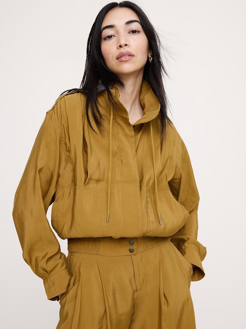 VESTE UTILITAIRE EN SERGÉ LUSTRÉ