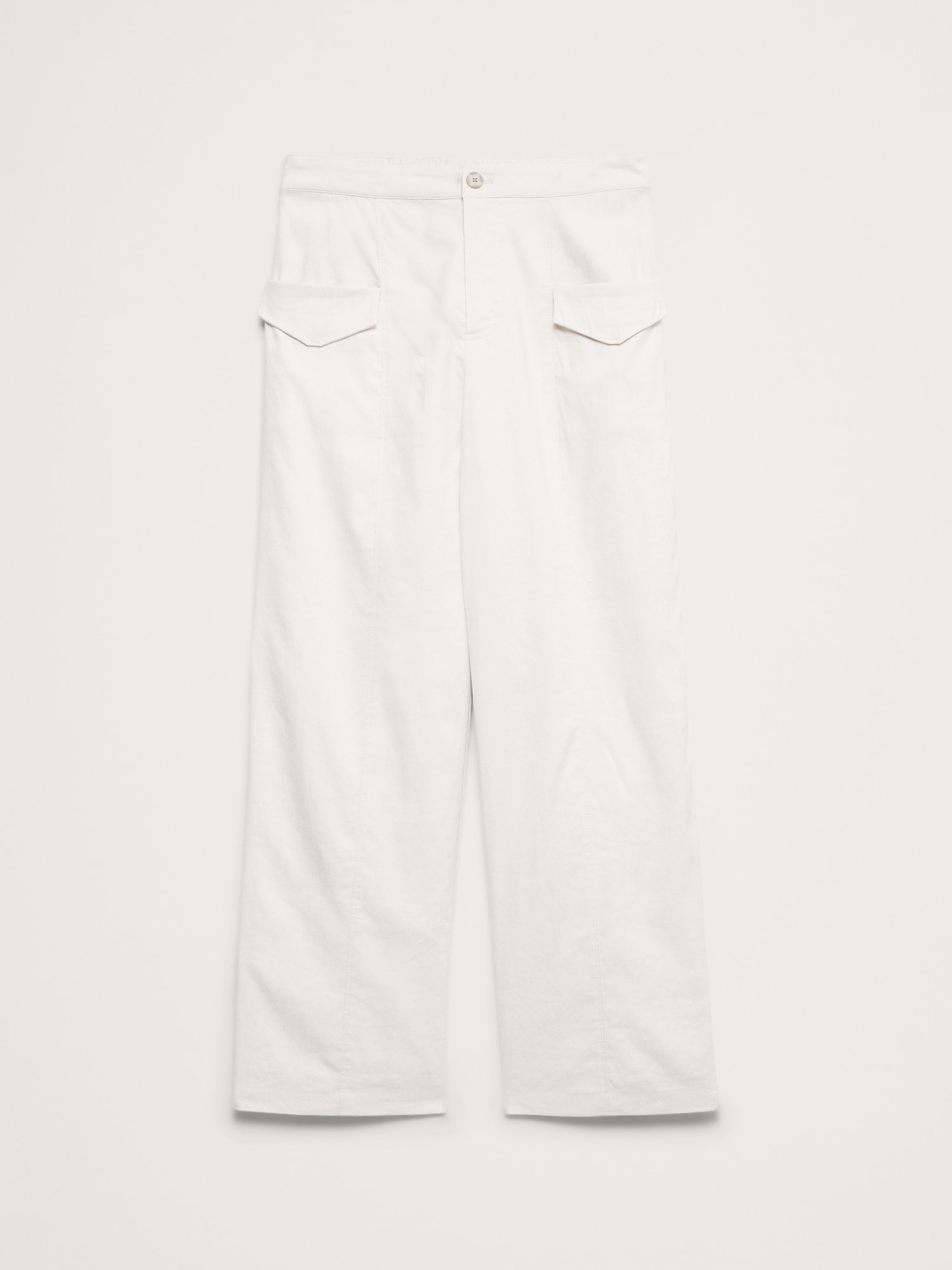 Image number 5 showing, Mid-Rise Straight Utility Pant in Stretch Linen-Viscose
