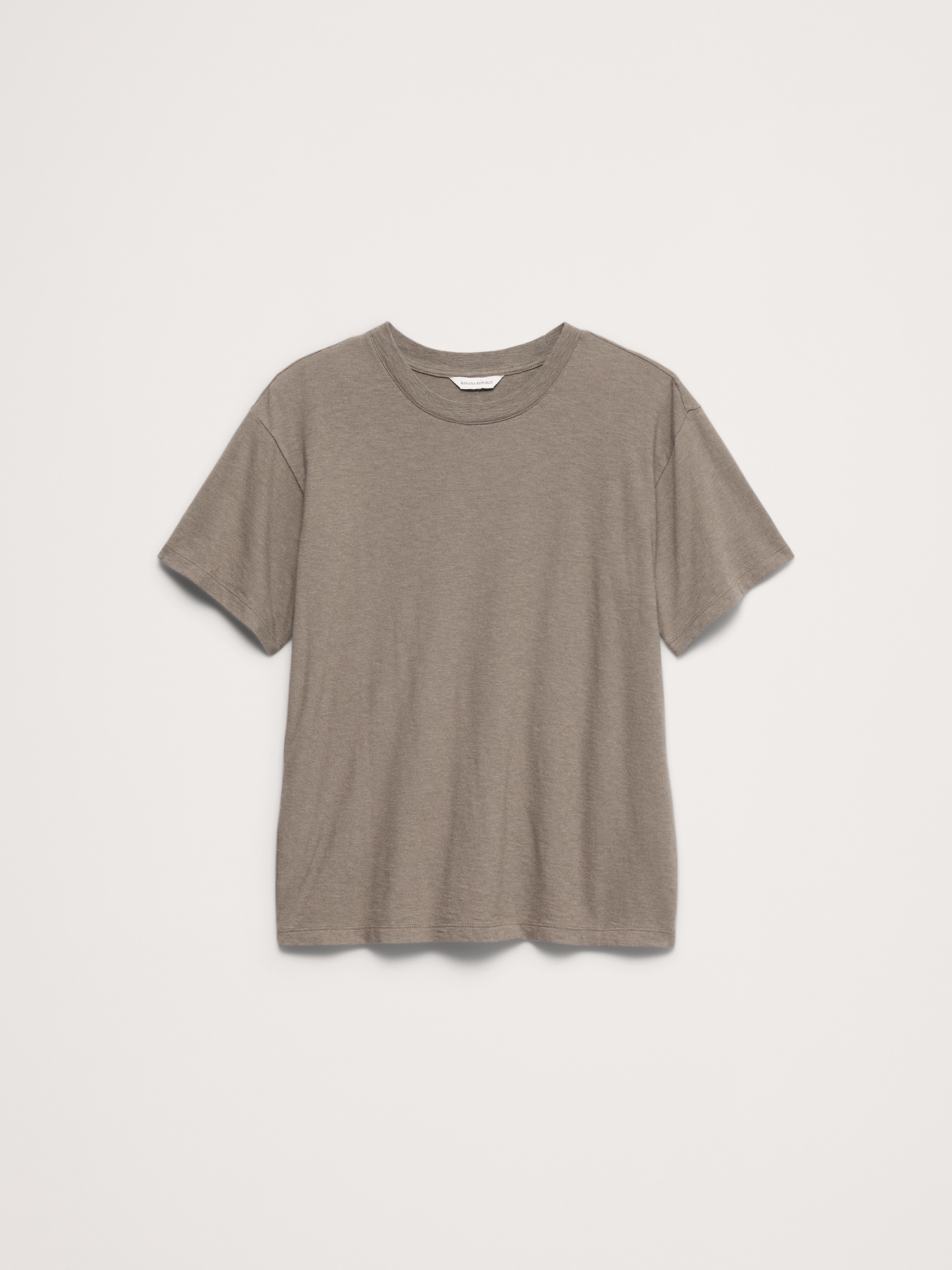 Image number 7 showing, Cotton Slub Boyfriend Crew-Neck T-Shirt