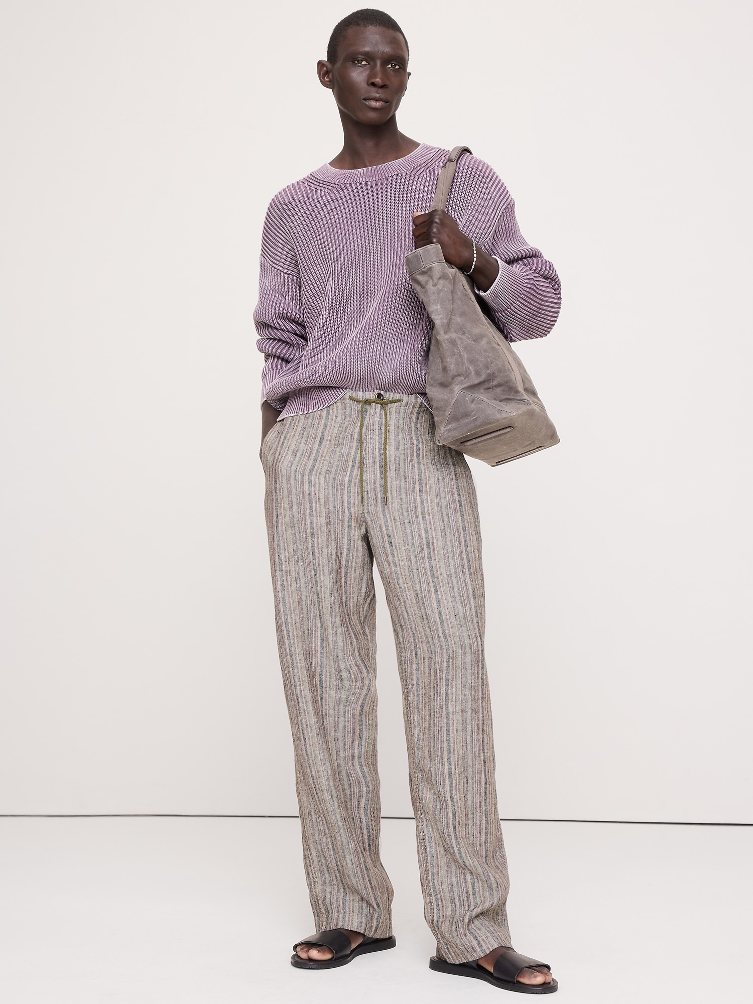 Image number 1 showing, Relaxed Striped Linen Beach Pant