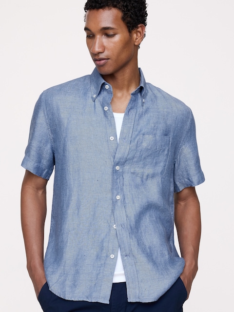 CHEMISE STANDARD À MANCHES COURTES EN LIN