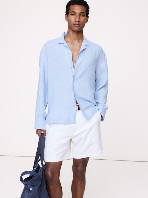 CHEMISE DE VACANCES DÉCONTRACTÉE À MANCHES LONGUES EN LIN