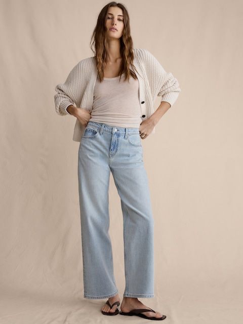JEAN AMPLE ANNÉES 1990 À TAILLE MI-BASSE LONGUEUR 3/4