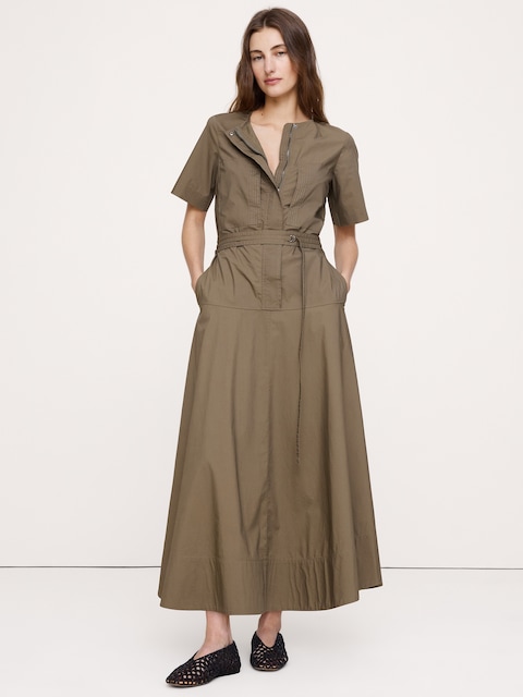 ROBE-CHEMISIER EN POPELINE DE COTON