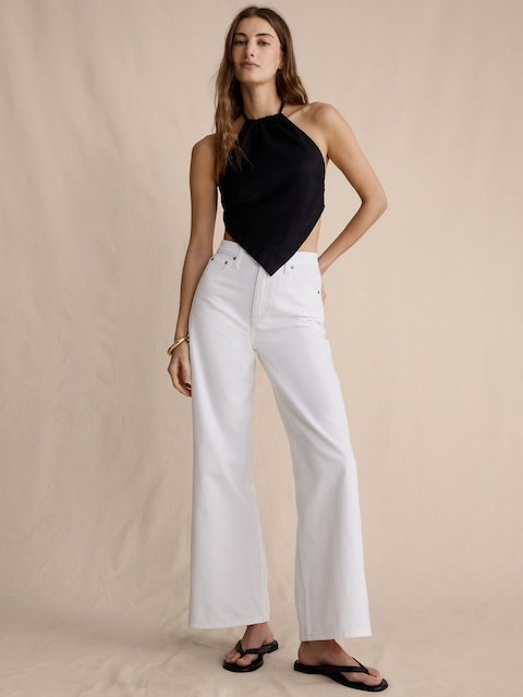 LE CÉLÈBRE JEAN CLASSIQUE À JAMBE LARGE LONGUEUR 3/4