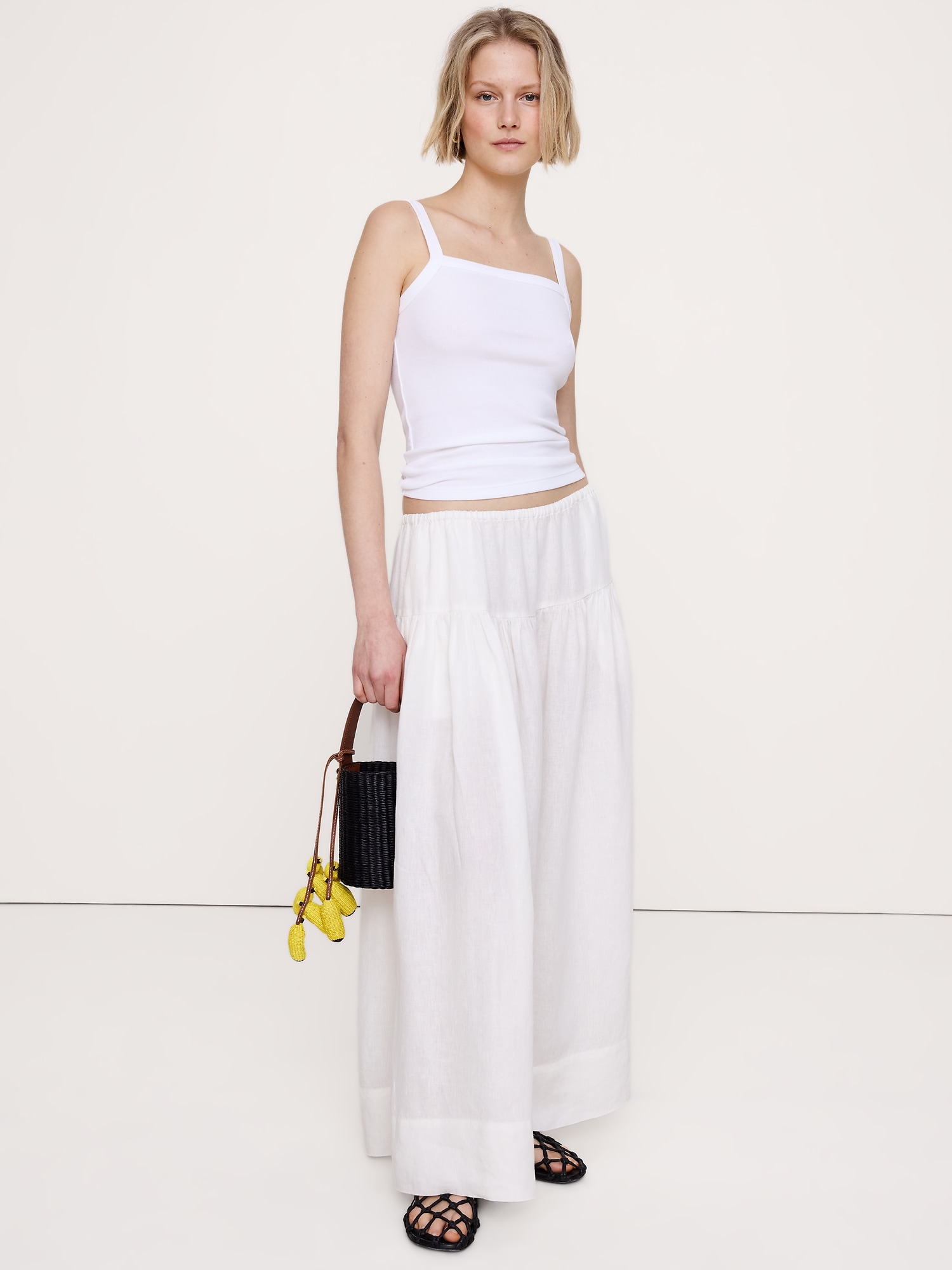 Image number 1 showing, Ribbed Square-Neck Tank