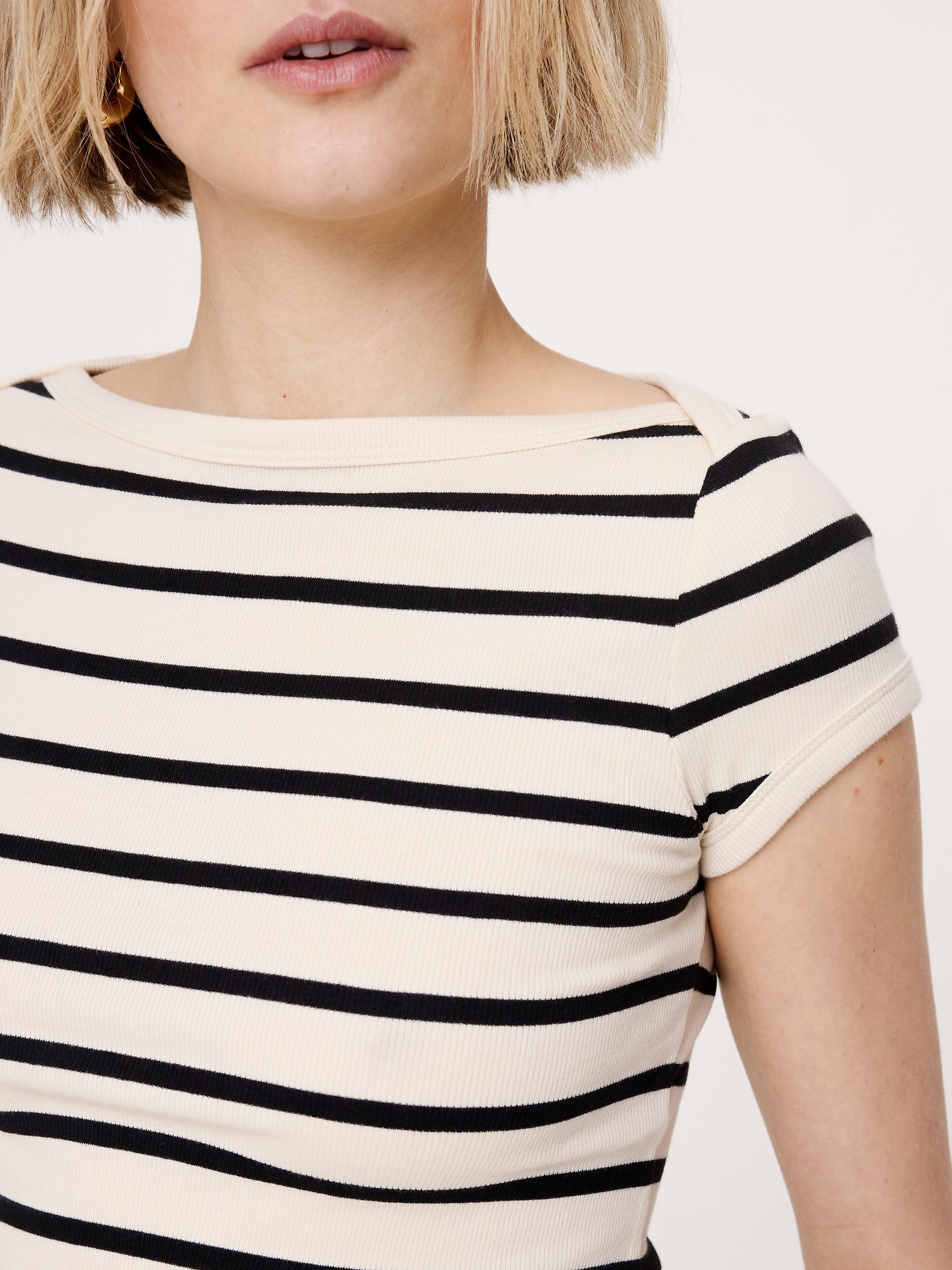 Image number 3 showing, Ribbed Boatneck Top