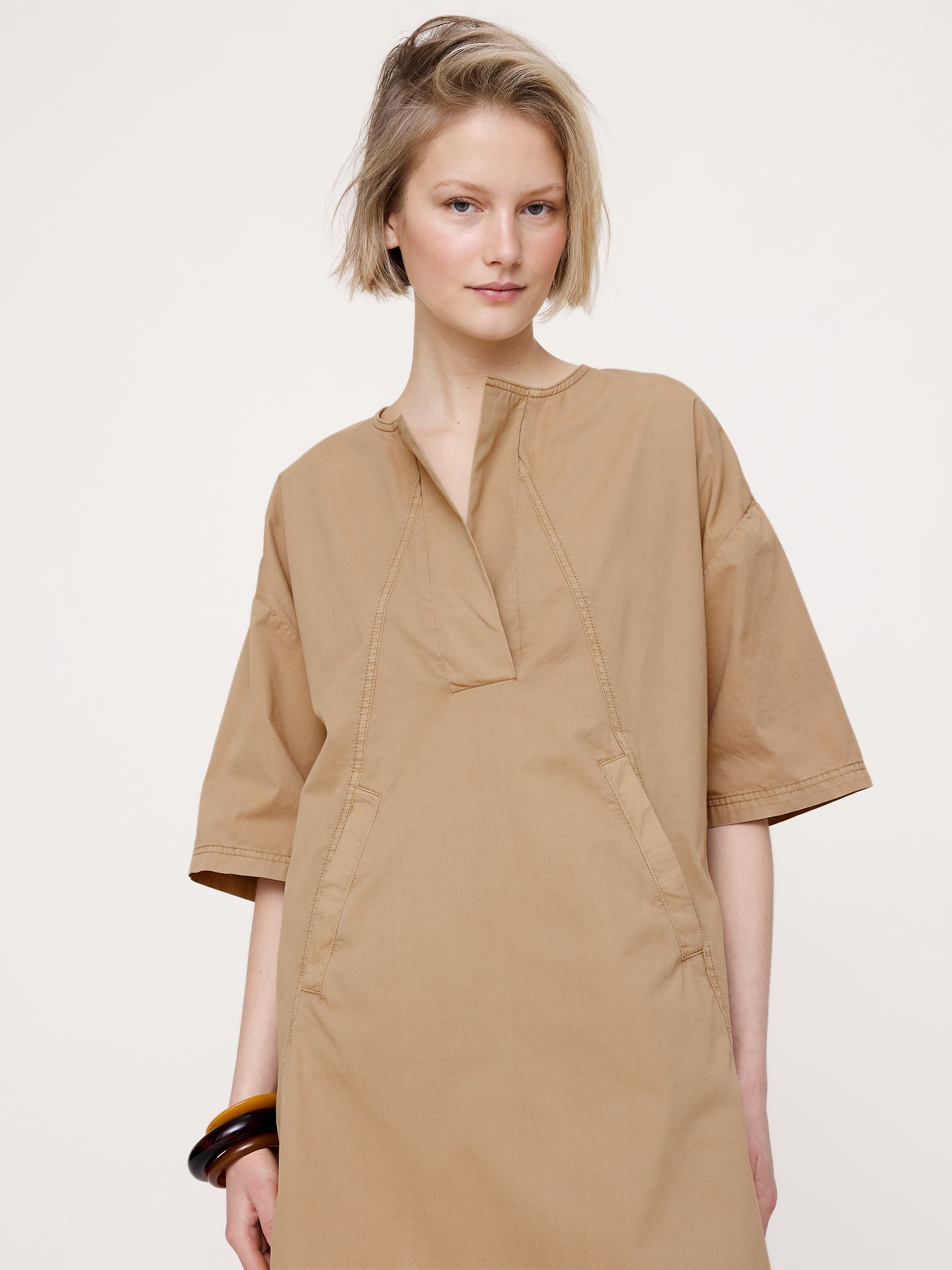 Image number 4 showing, Cotton-Twill Pocket Mini Dress