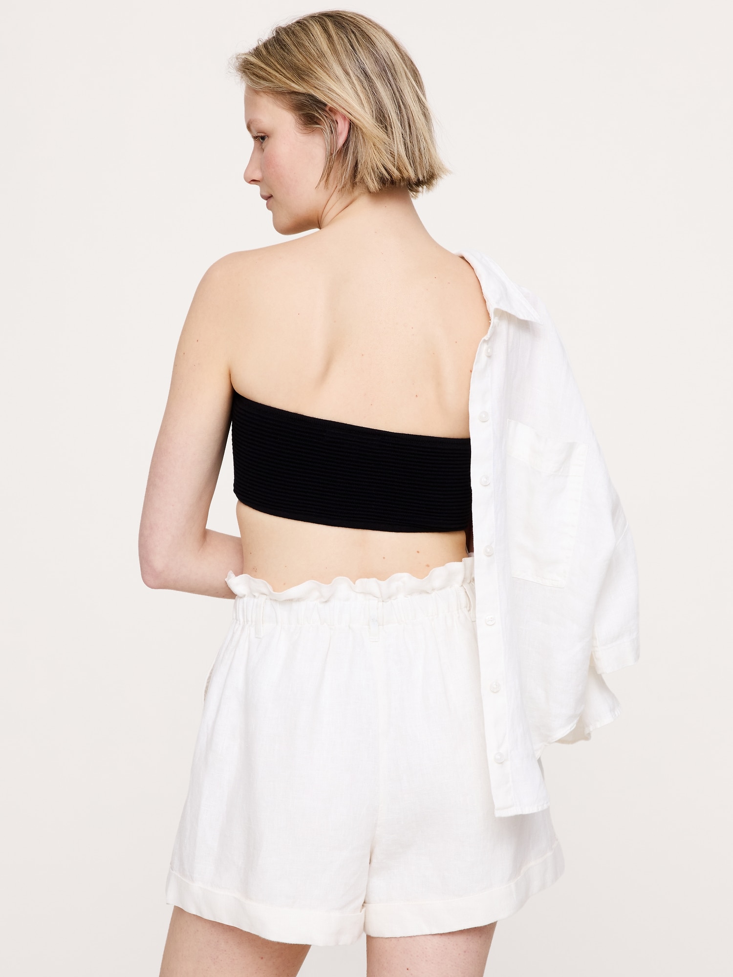 Image number 6 showing, 3.5" Paperbag-Waist Pull-On Linen Short