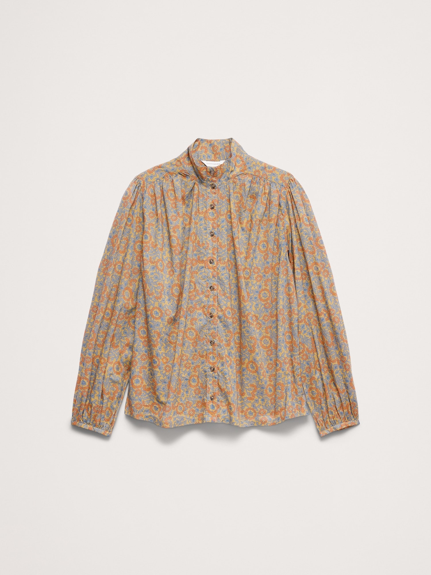 Image number 4 showing, Lightweight Cotton Ruched-Shoulder Shirt