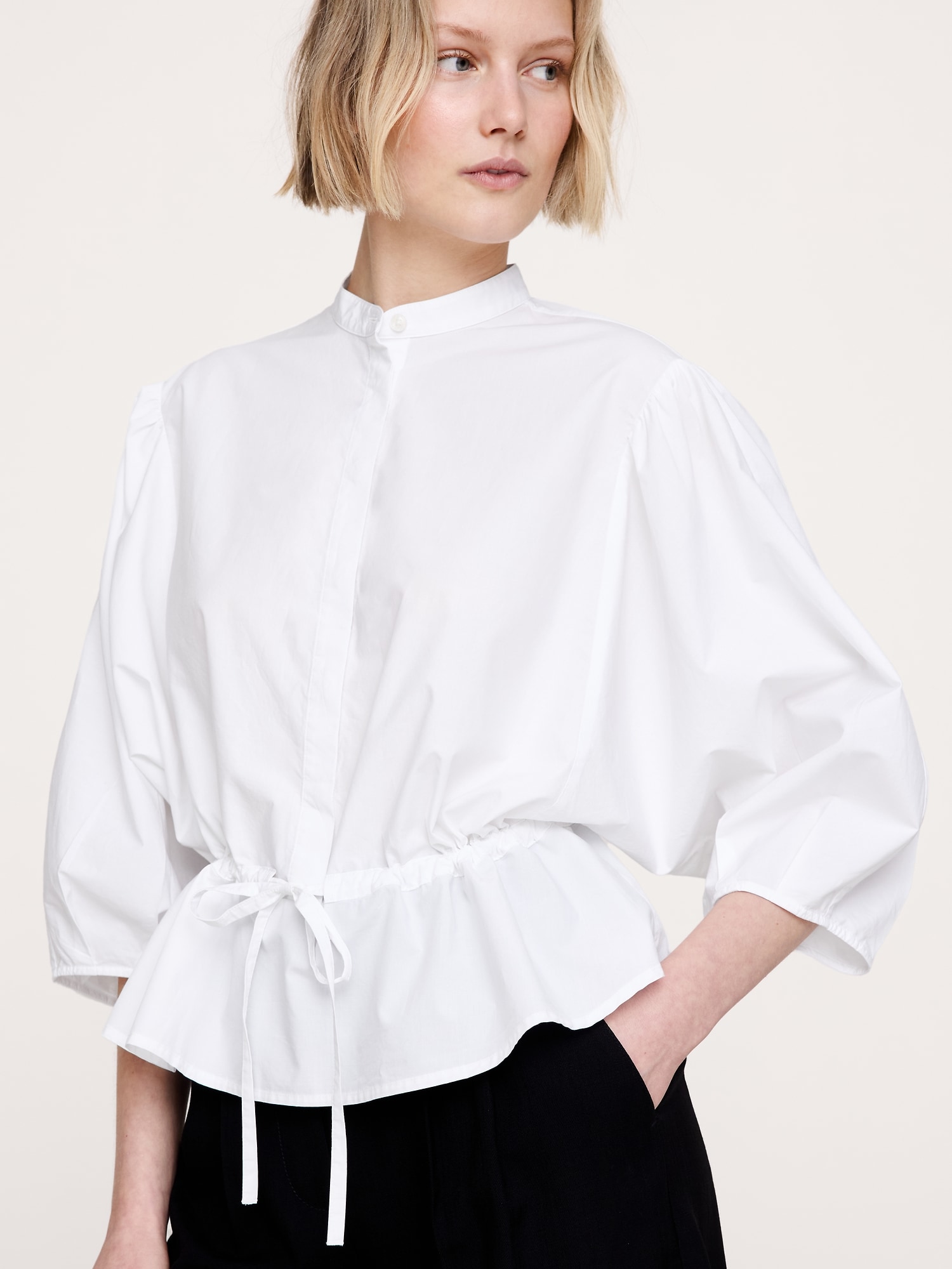 Image number 3 showing, Cotton Poplin Tie-Waist Top