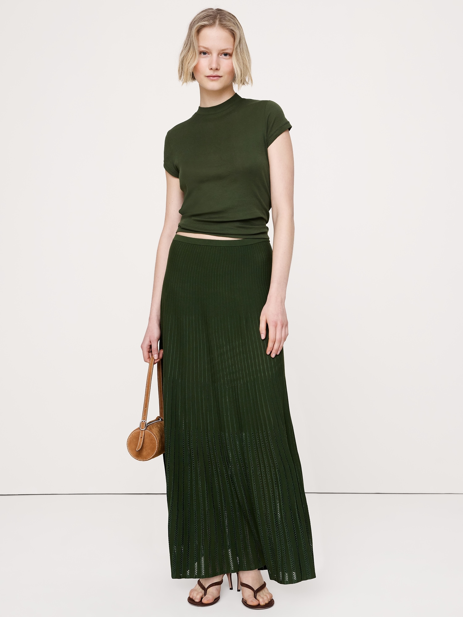Image number 1 showing, Sculpted Eyelet Maxi Skirt